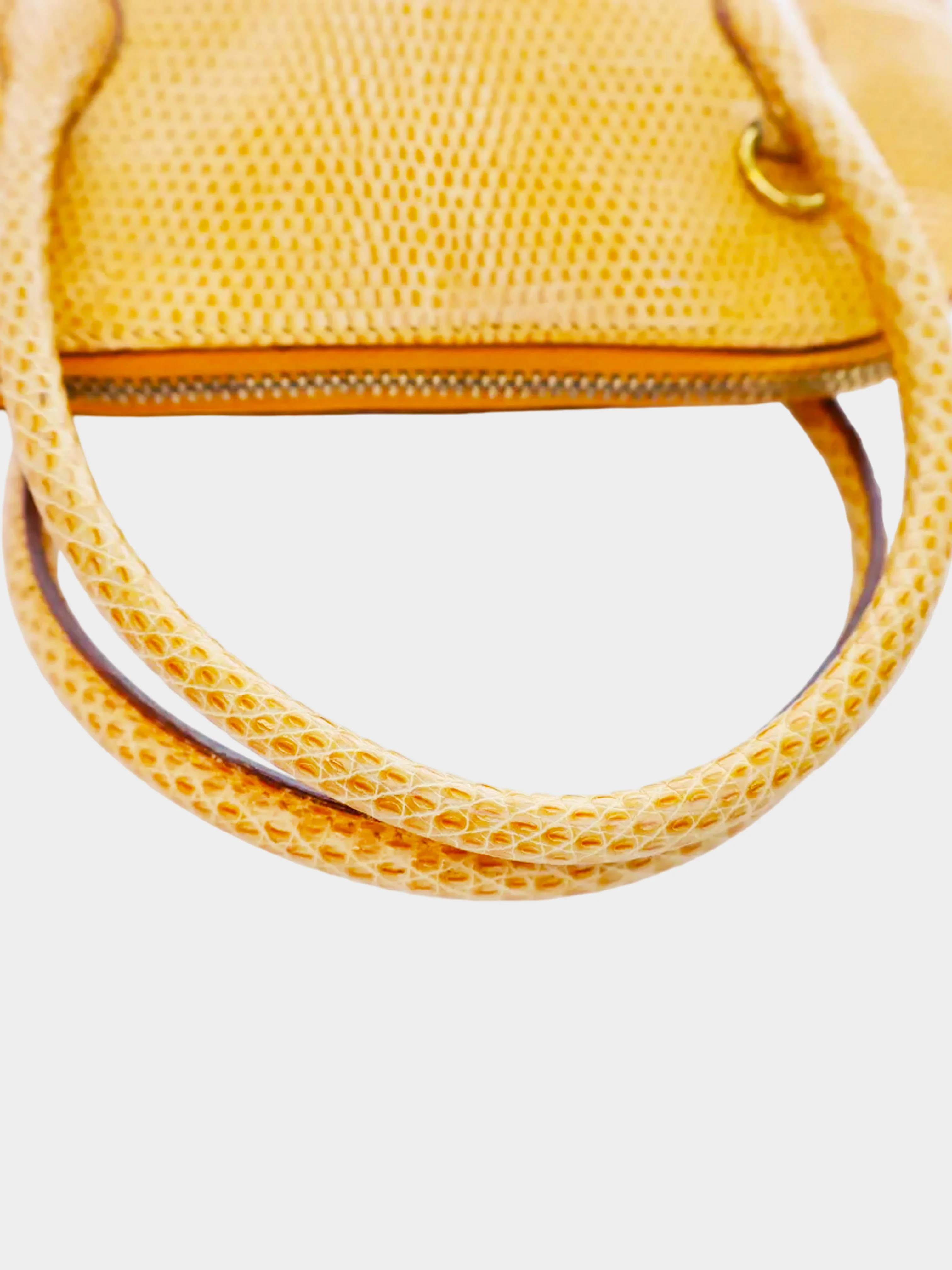Hermès 1992 Yellow Orange Mini Bolide Jaune Lizard Handbag - Image 2