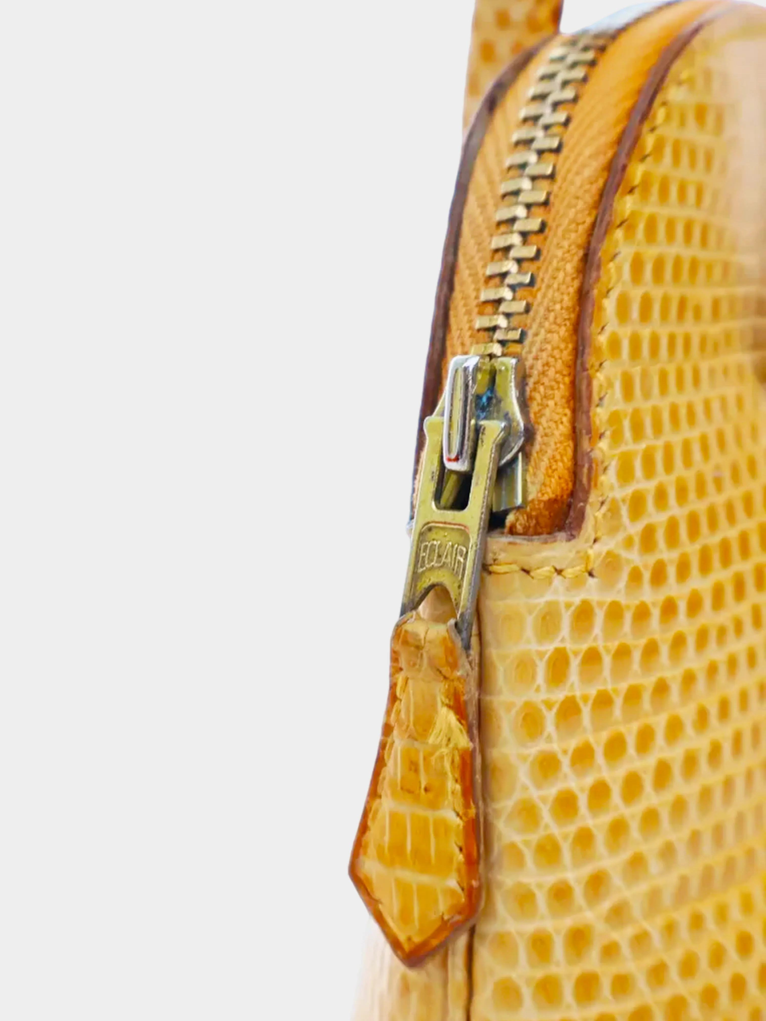 Hermès 1992 Yellow Orange Mini Bolide Jaune Lizard Handbag - Image 4