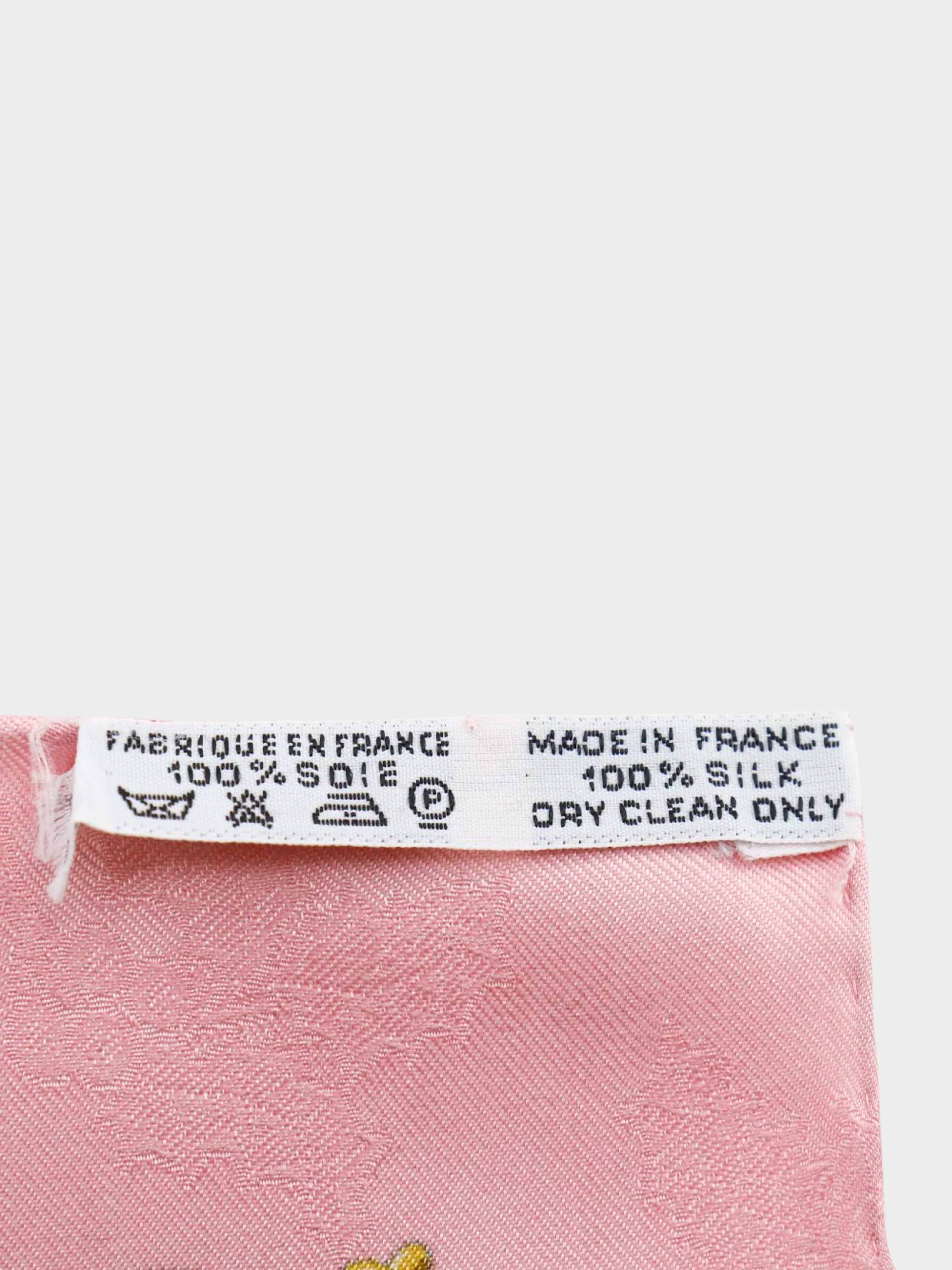 Hermès 1995 Plumes at Grelots Carree 90 Pink Scarf - Image 2