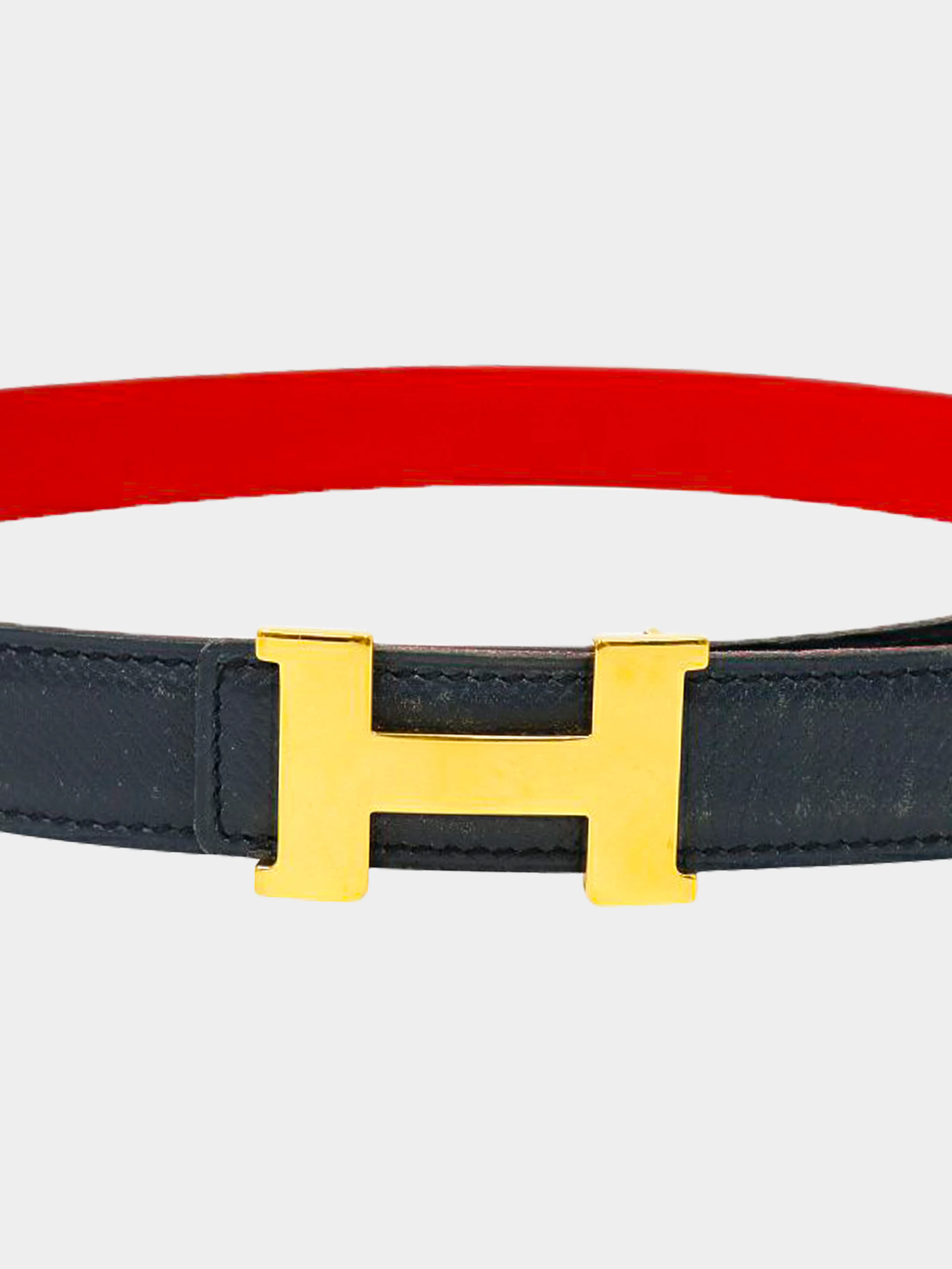 Hermes 1999 Black Leather Mini Constance Belt - Image 3