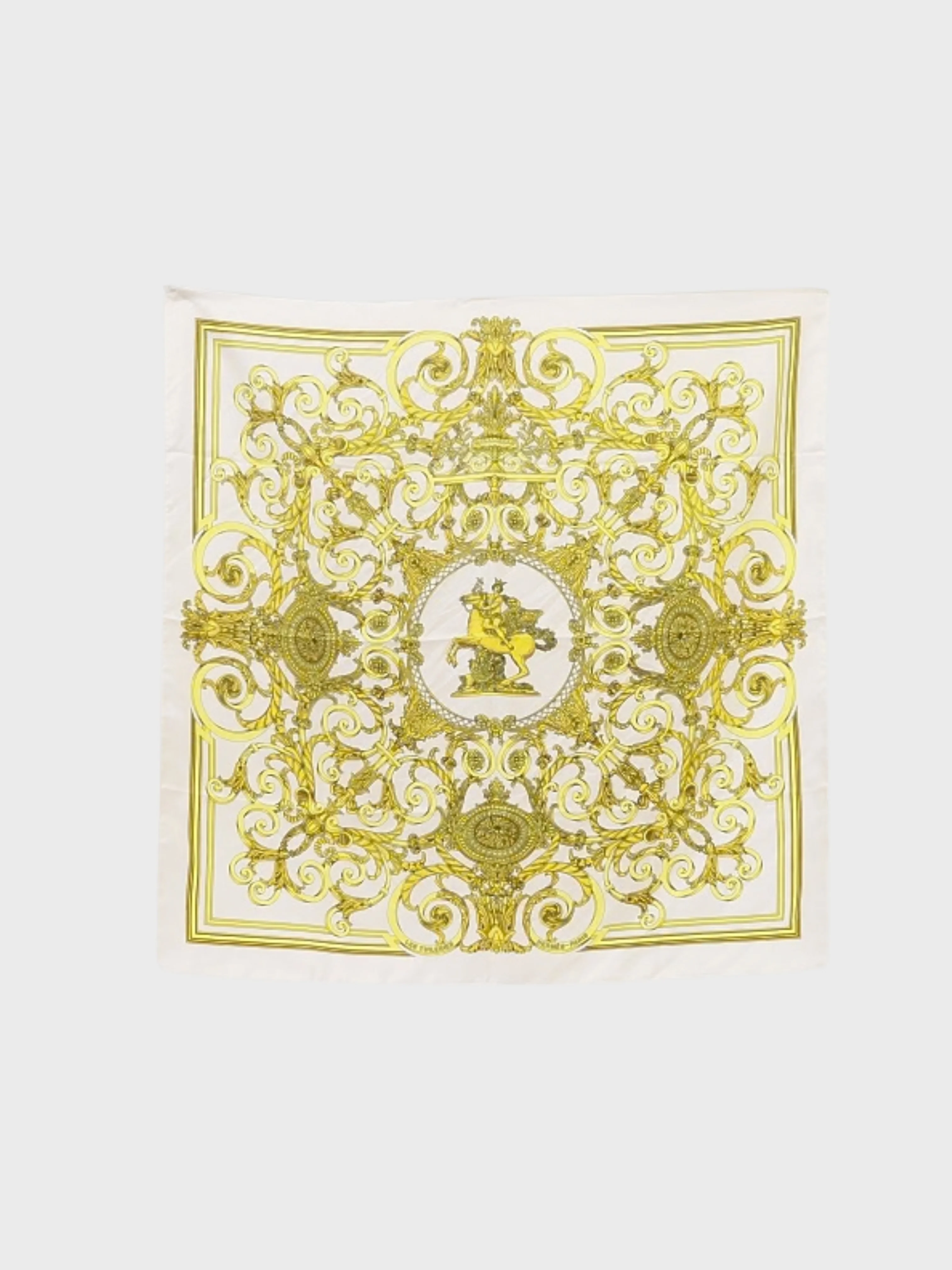 Hermès 1990s Multicolor Silk Carré 90 Scarf