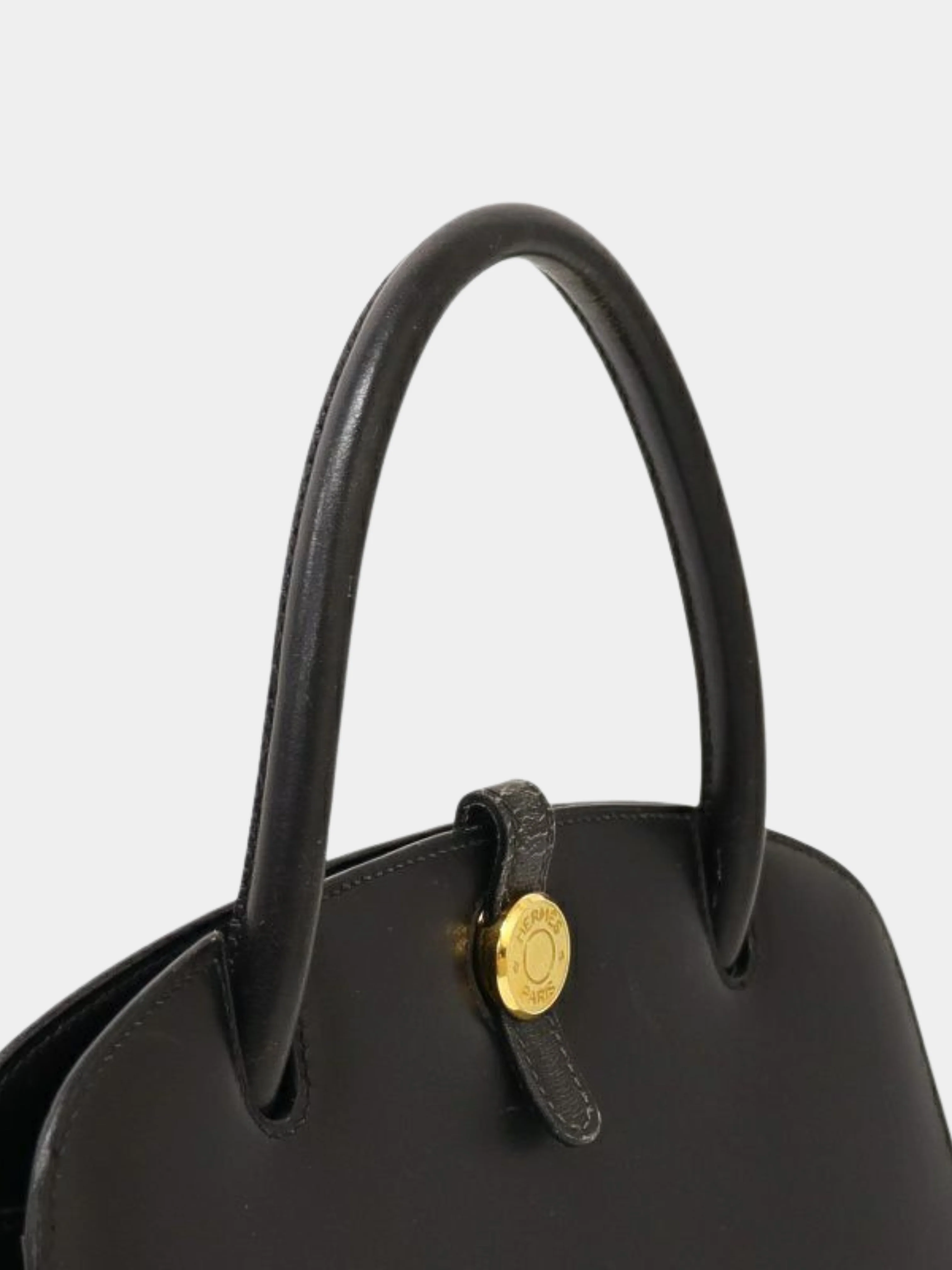 Hermès 2002 Black Dalvy MM Box Calf Bag - Image 6