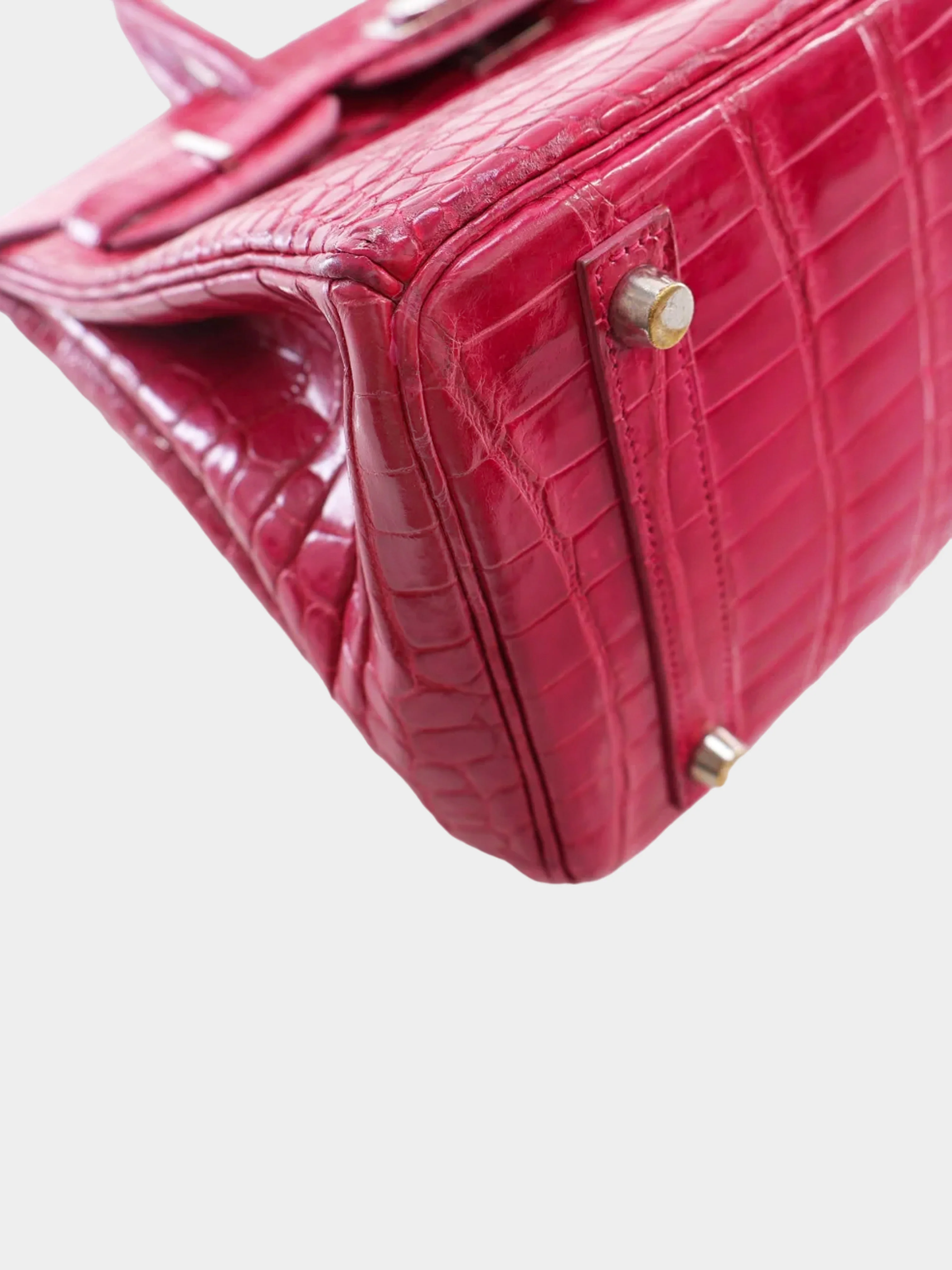 Hermès 2002 Rose Tyrien Crocodile Birkin 30 - Image 3