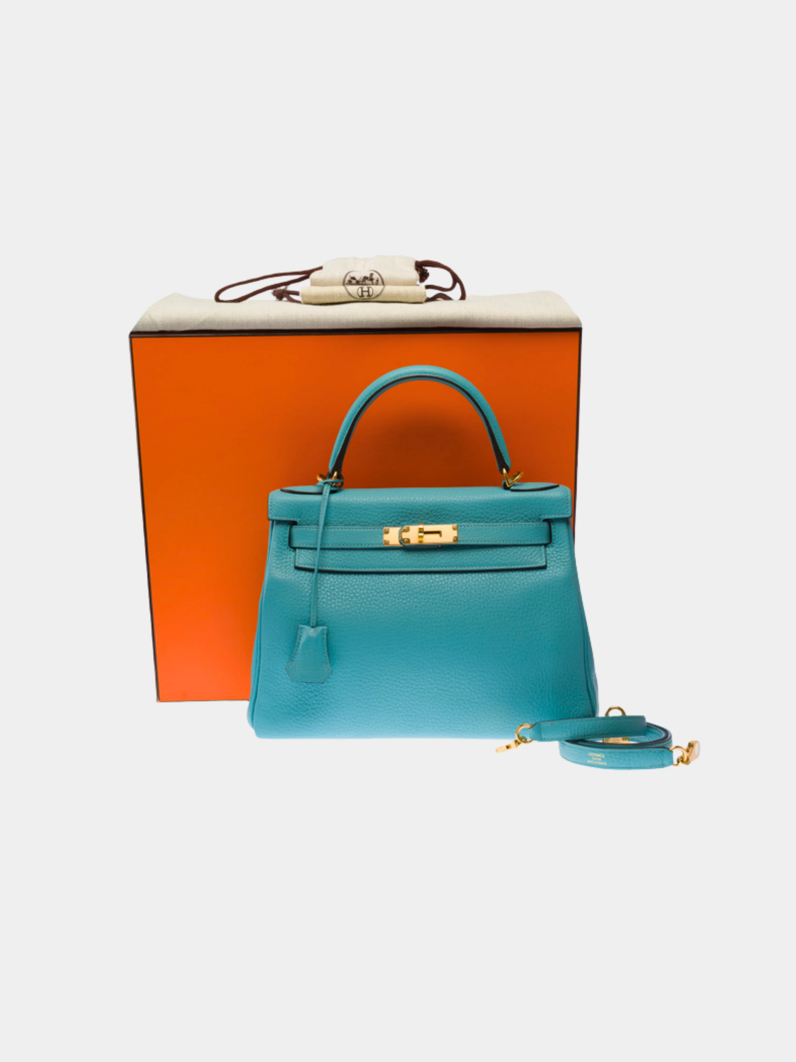Hermès 2010s Blue Togo Kelly 28 Retourne Bag - Image 8