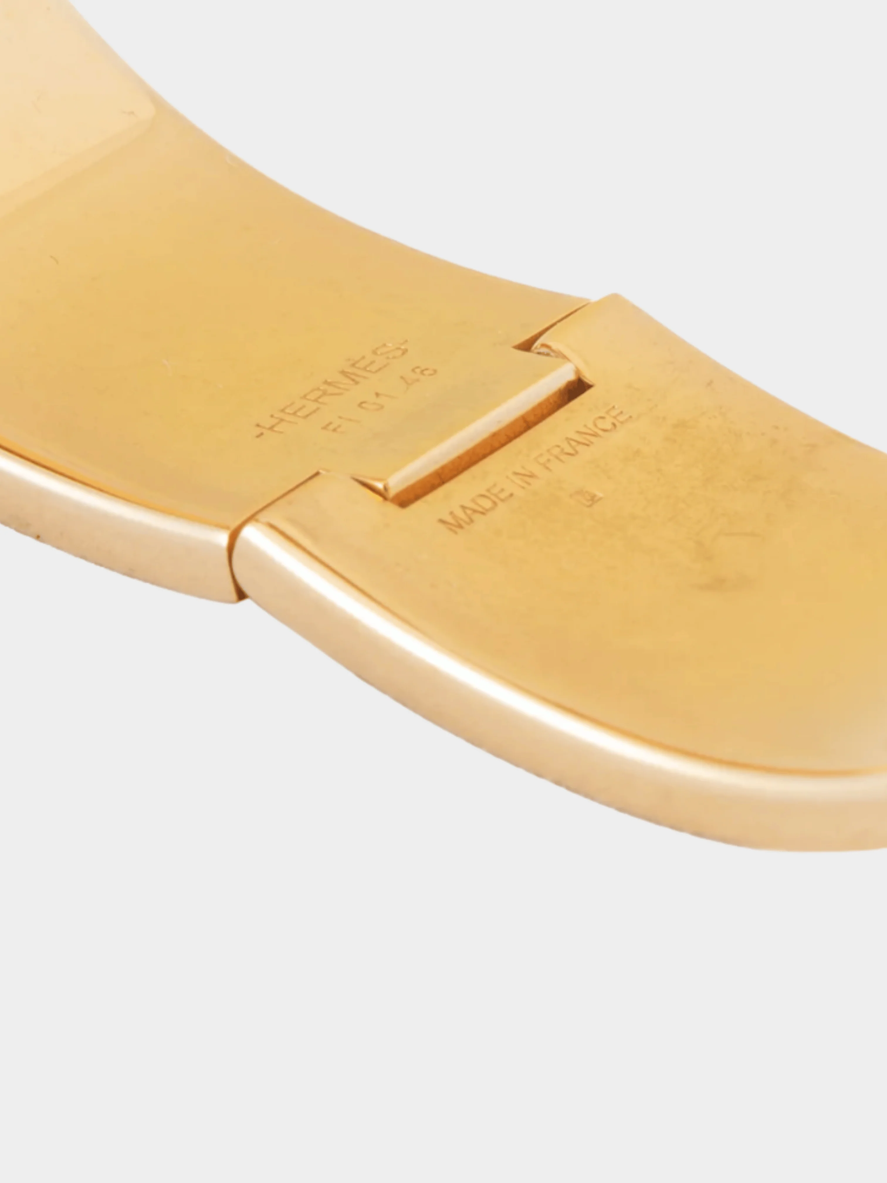 Hermes 2010s Clic H Rose Dragee Wide Enamel Bracelet - Image 5