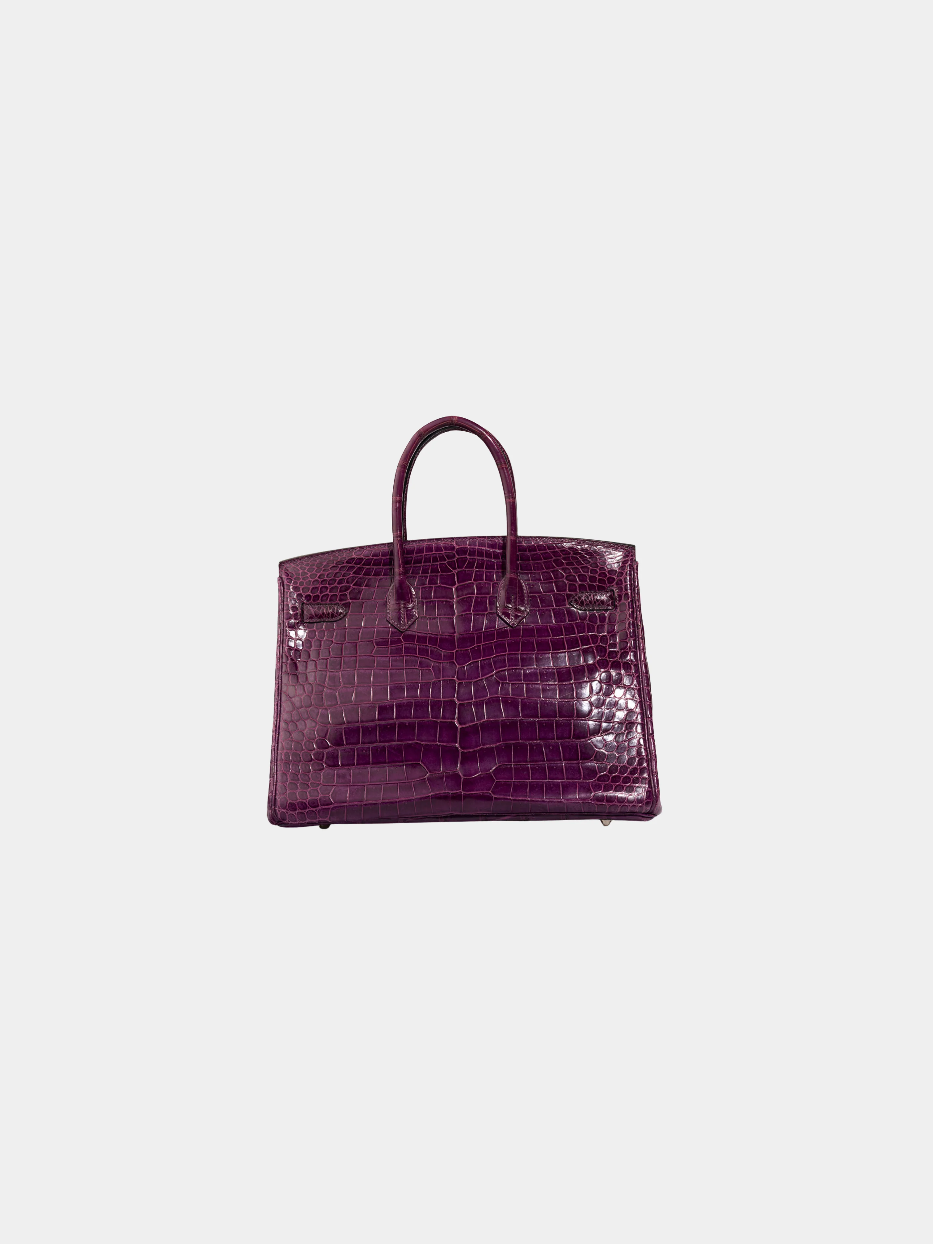 Hermès 2010s Violet Crocodile Niloticus Birkin 35 Bag - Image 2