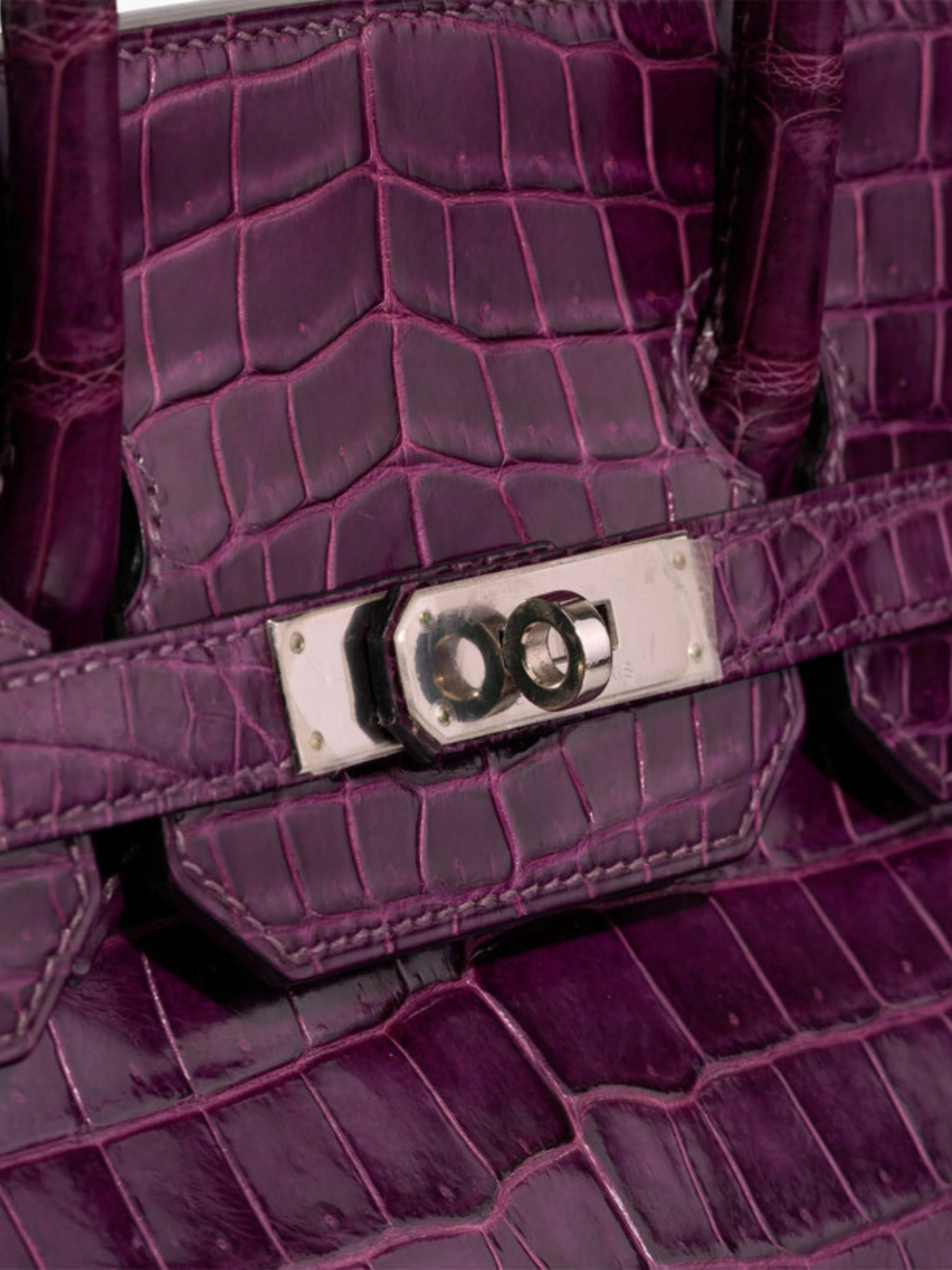 Hermès 2010s Violet Crocodile Niloticus Birkin 35 Bag - Image 6