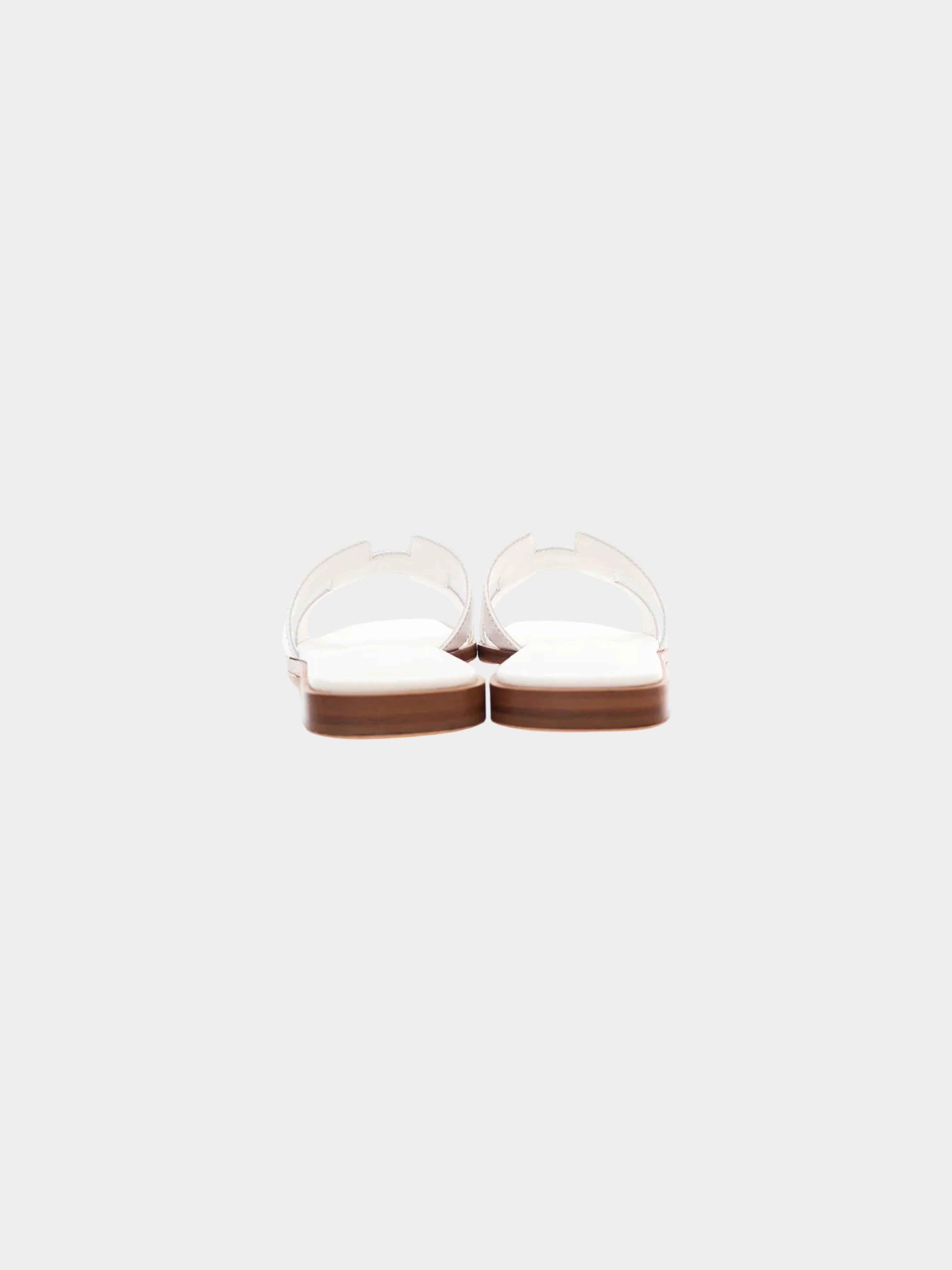 Hermes 2010s White Oran Leather Sandals - Image 4