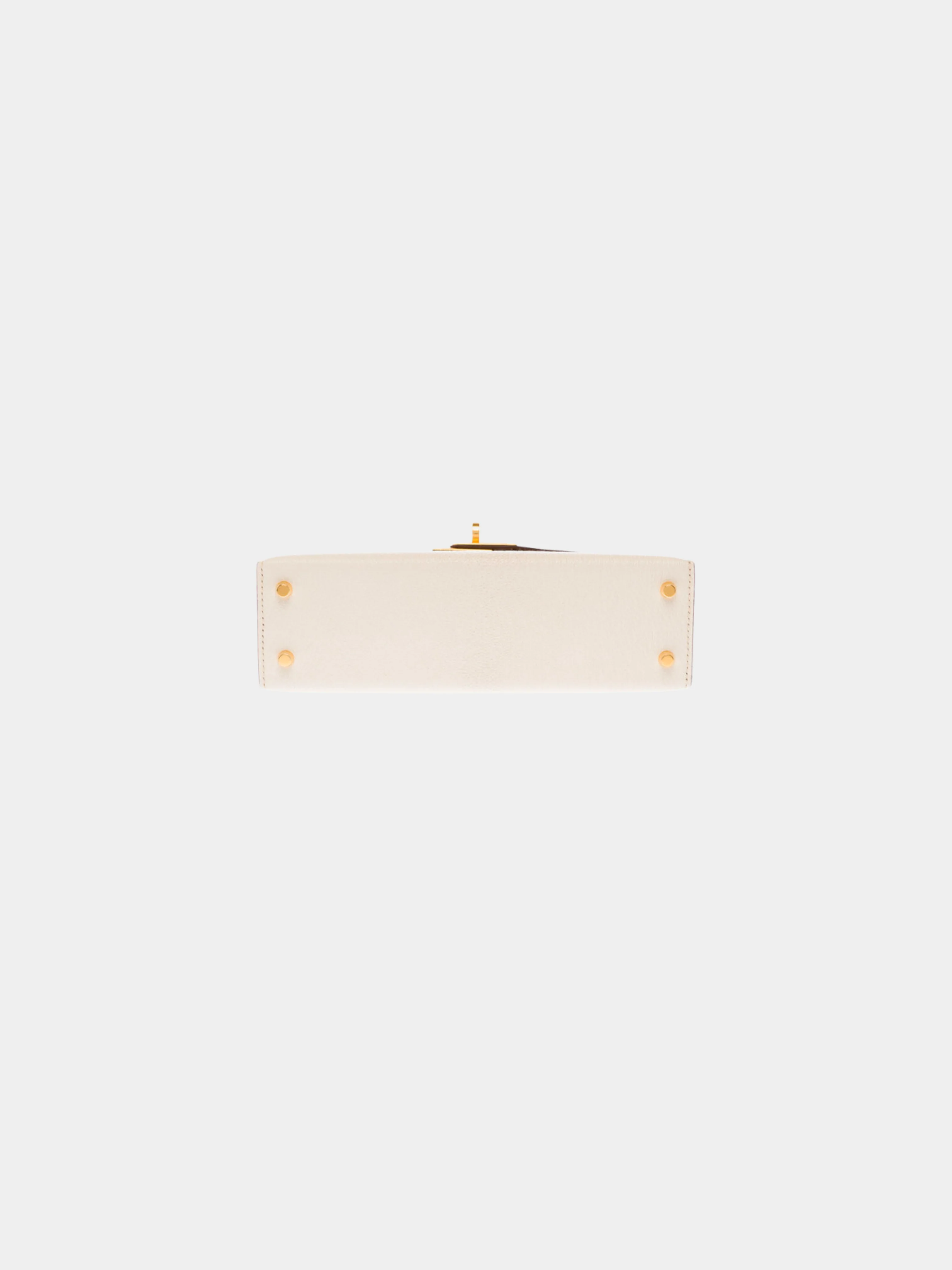 Hermès 2020s Beige and Gray Chèvre Mysore Mini Kelly 20 Sellier Bag - Image 8