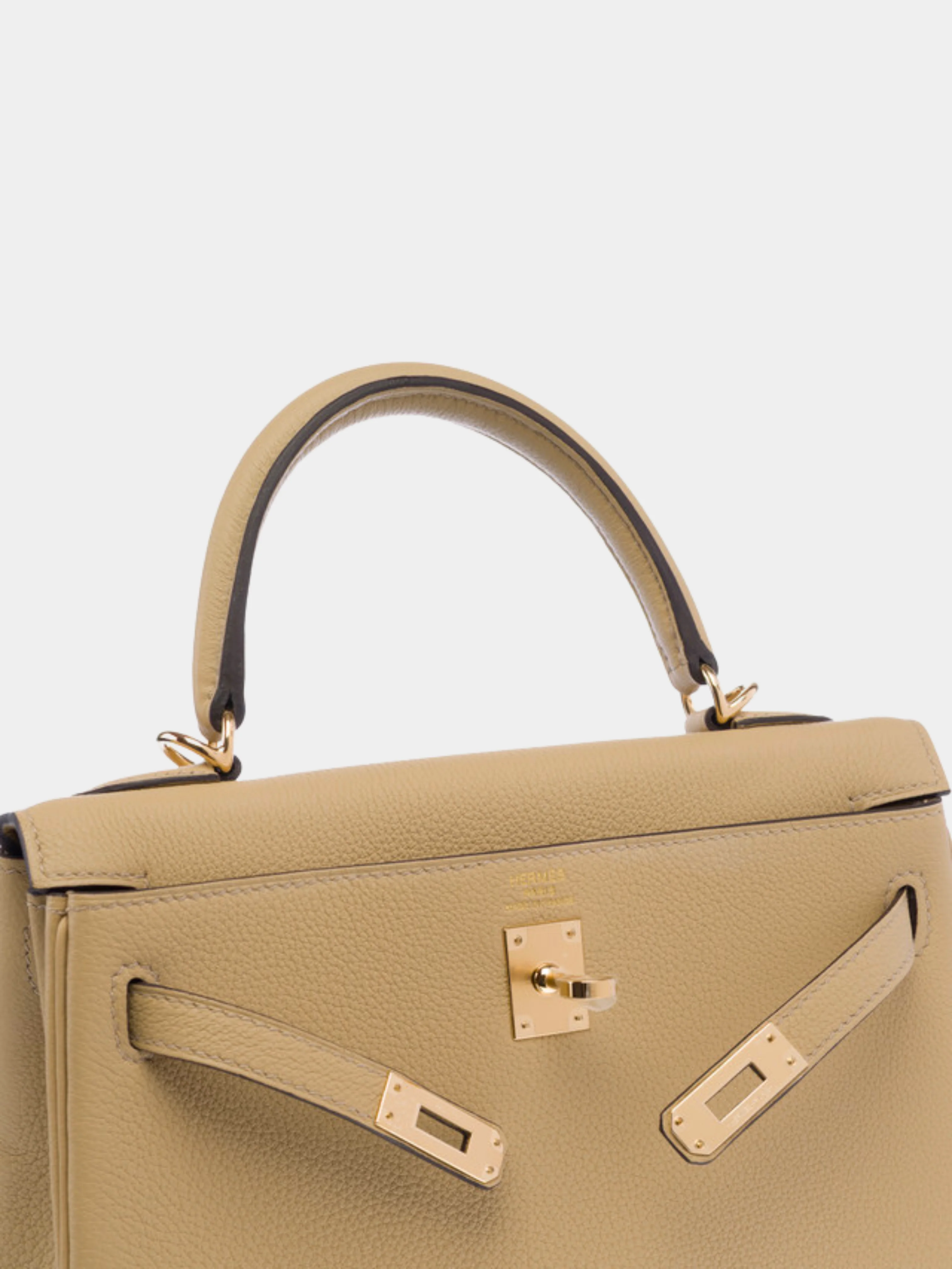 Hermès 2020s Beige Togo Kelly 25 Retourne Bag - Image 4