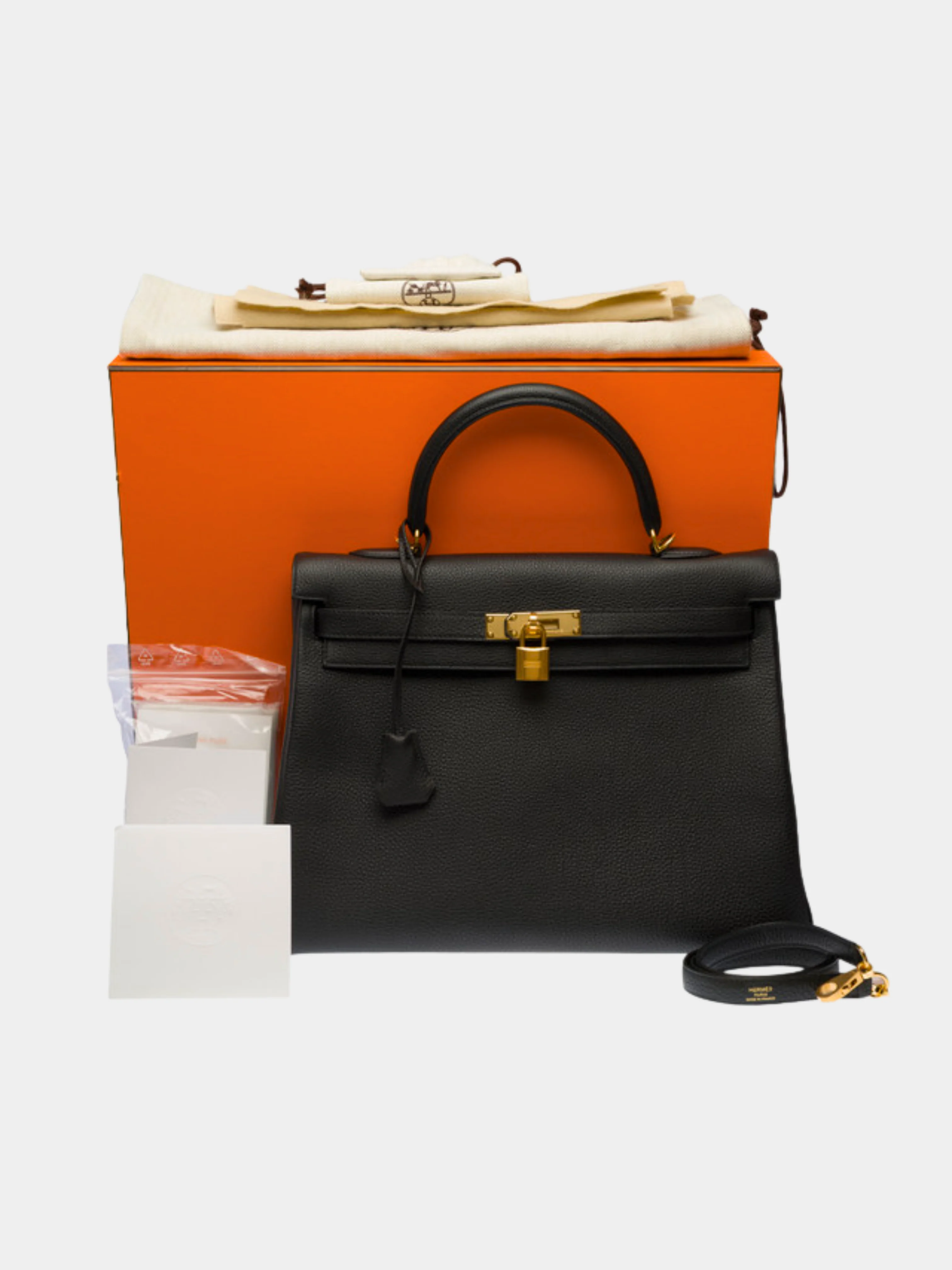Hermès 2020s Black Togo Kelly 35 Retourne Bag - Image 4