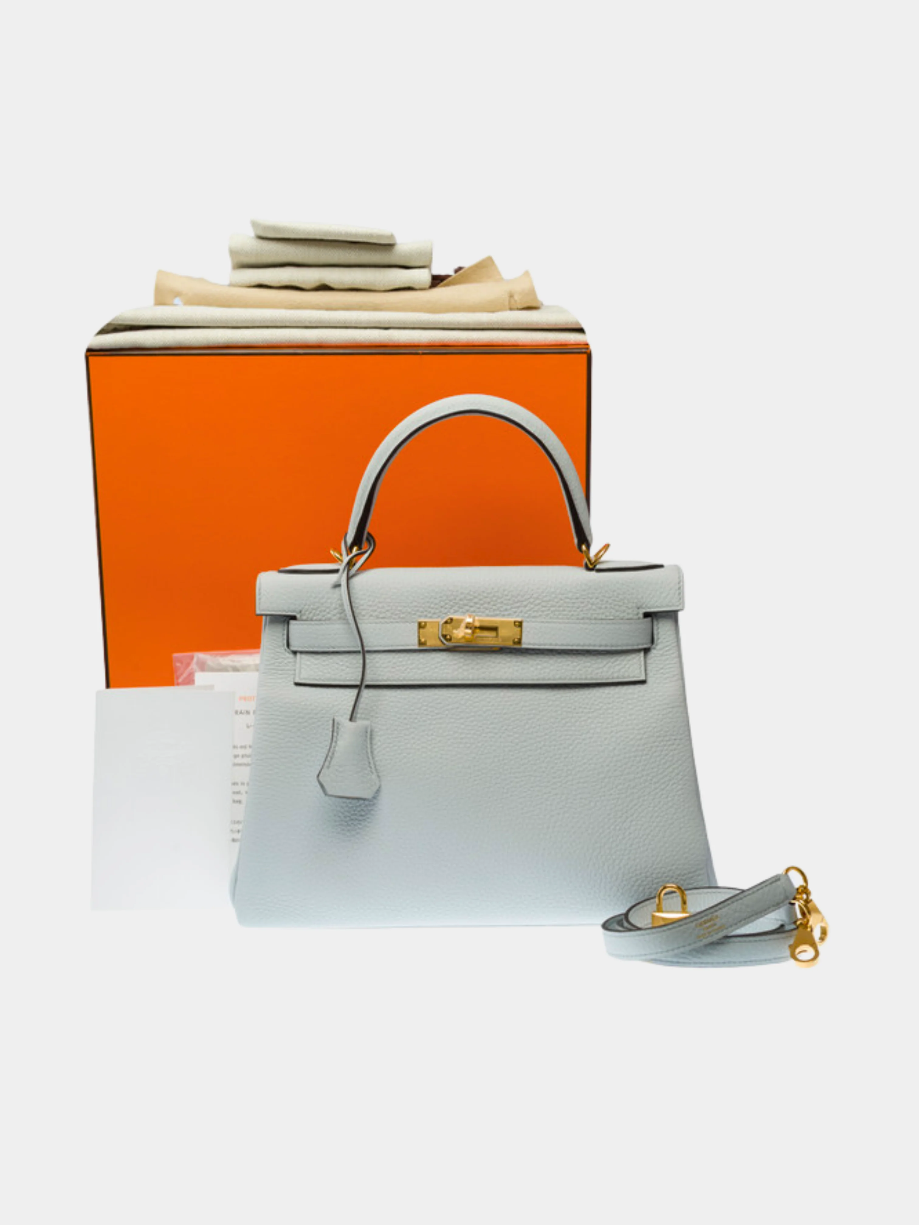 Hermès 2020s Blue Taurillon Clémence Kelly 28 Retourne Bag - Image 9