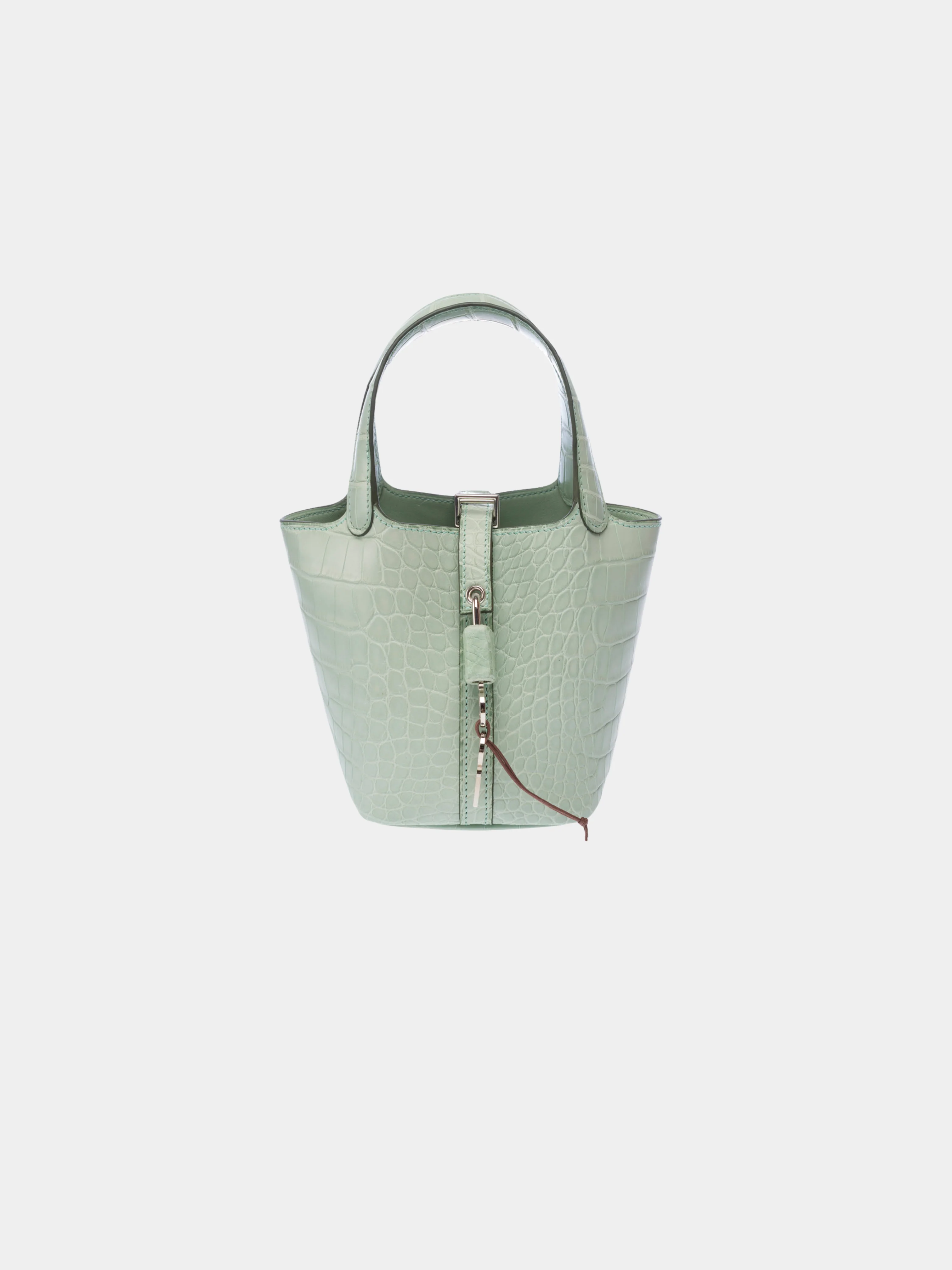 Hermès 2020s Green Alligator Mississippi Micro Picotin Lock Bag