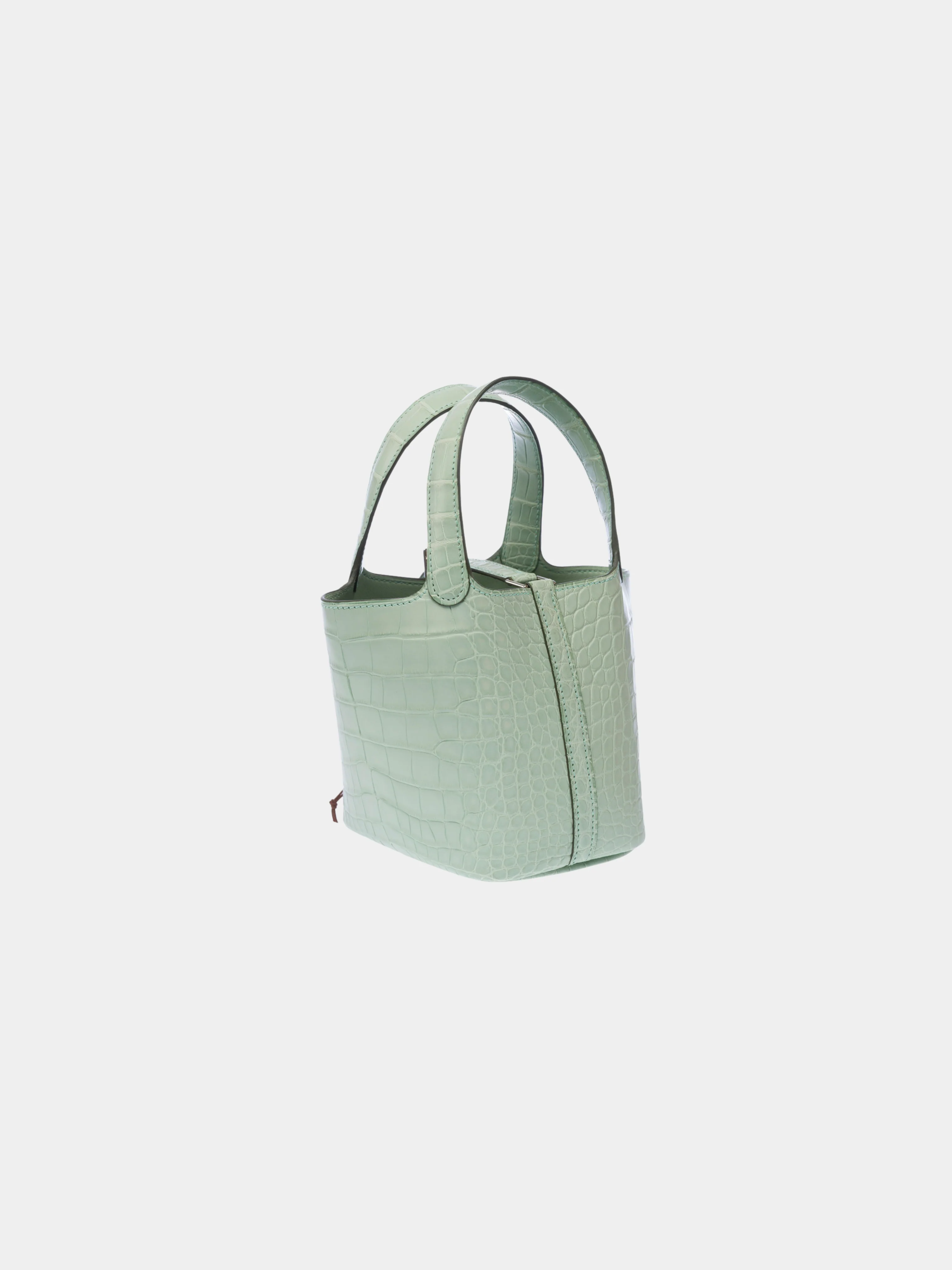 Hermès 2020s Green Alligator Mississippi Micro Picotin Lock Bag - Image 2