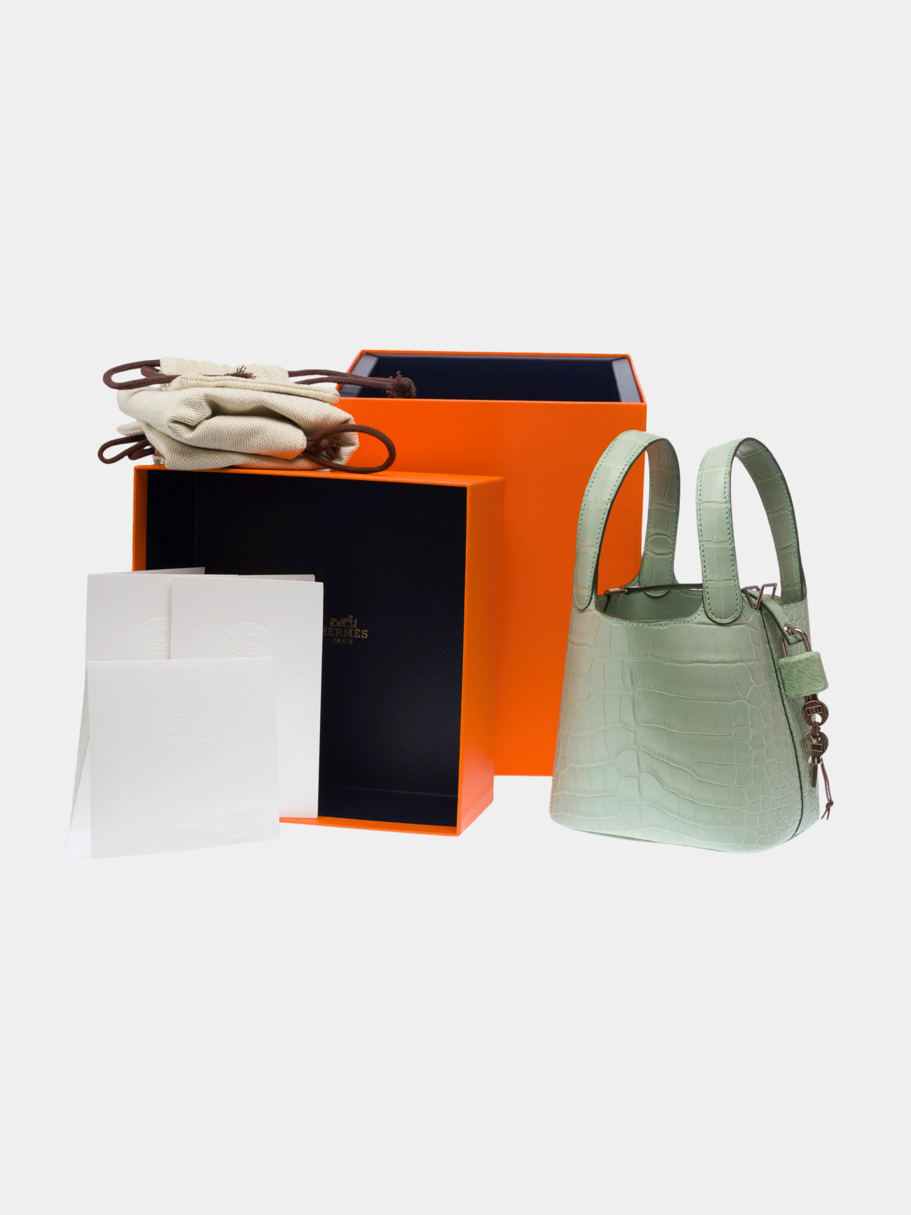 Hermès 2020s Green Alligator Mississippi Micro Picotin Lock Bag - Image 8