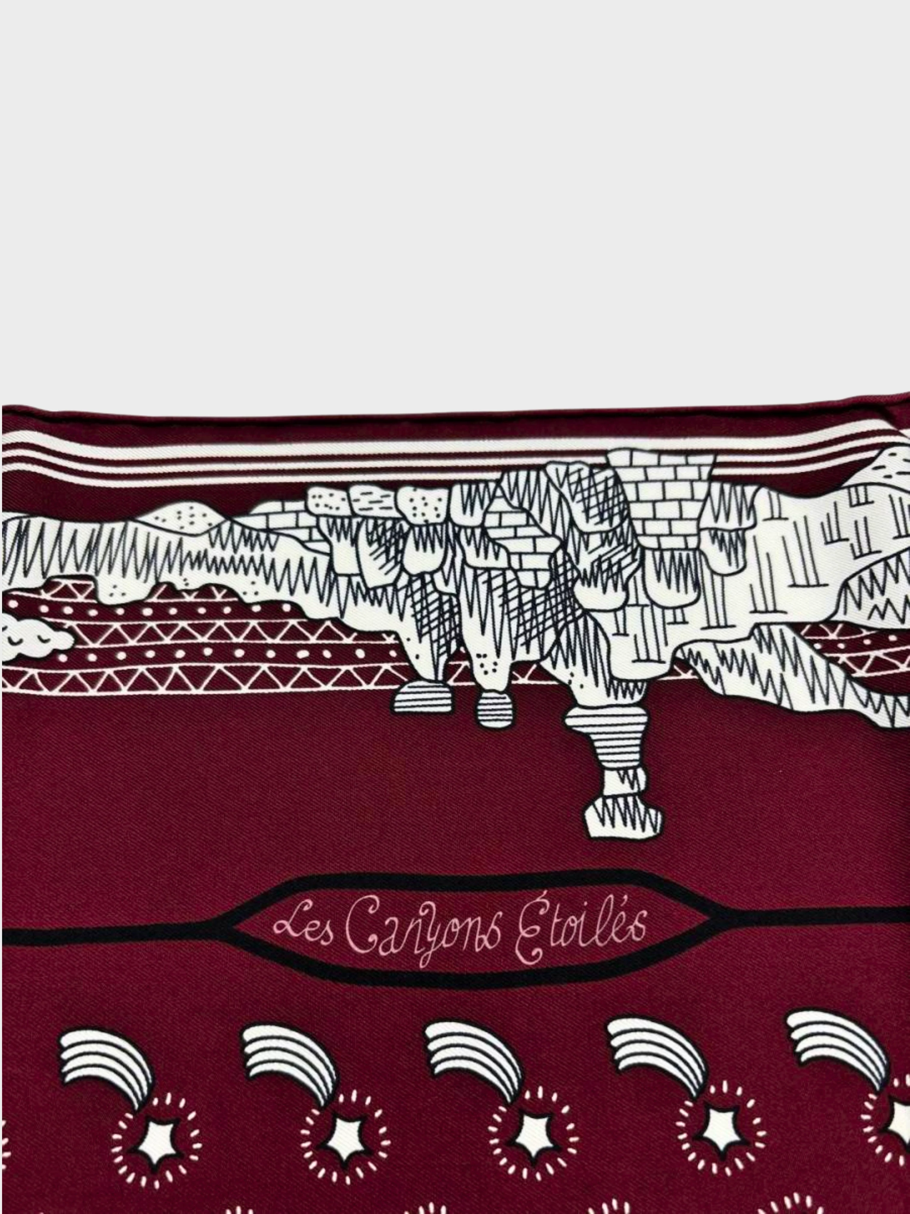 Hermès 2020s Les Canyons Etoiles Limited Edition Bordeaux Silk Scarf - Image 2