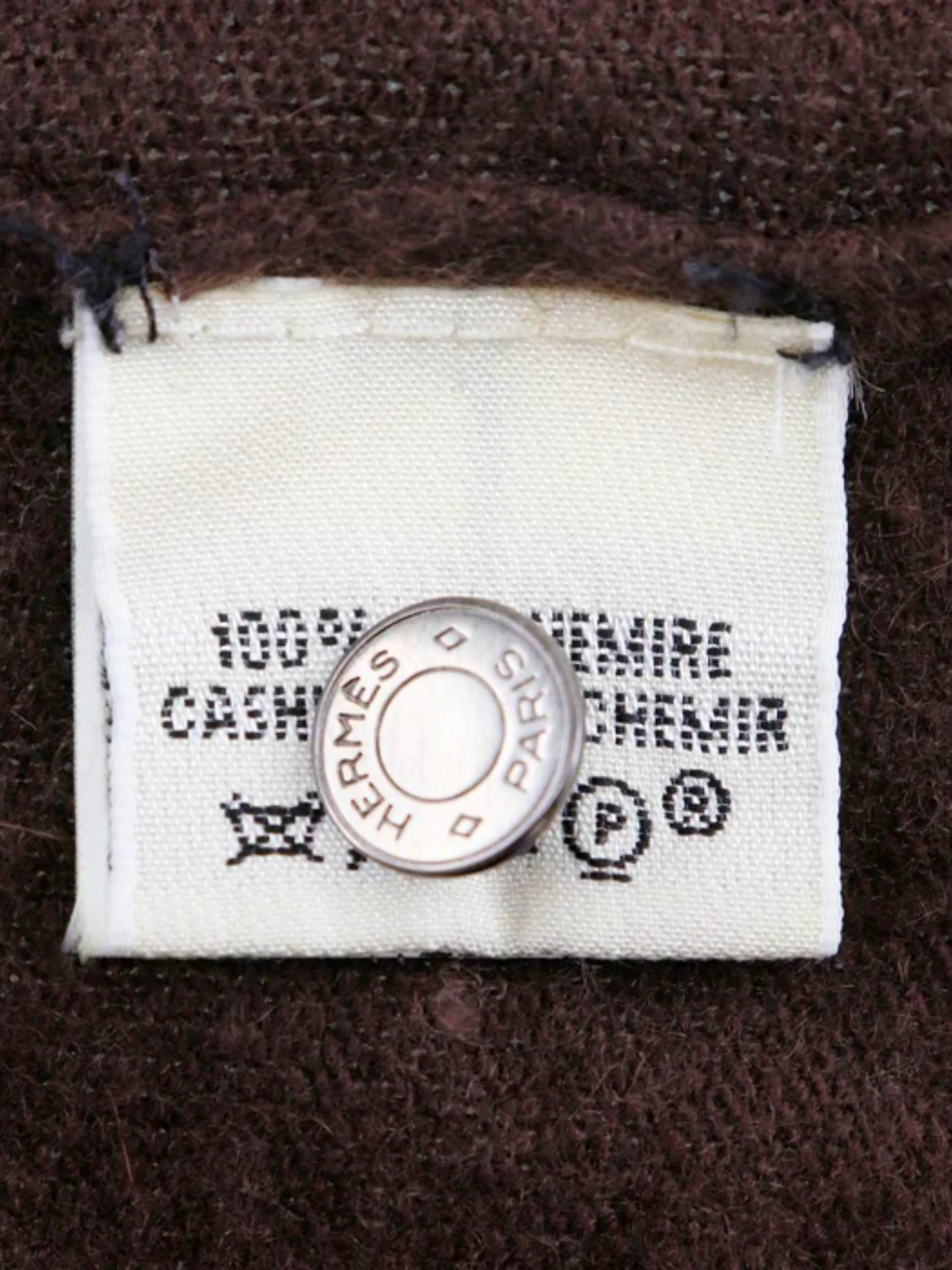 Hermès by Martin Margiela 2000s Brown Cashmere Clou De Selle Button Cardigan - Image 3