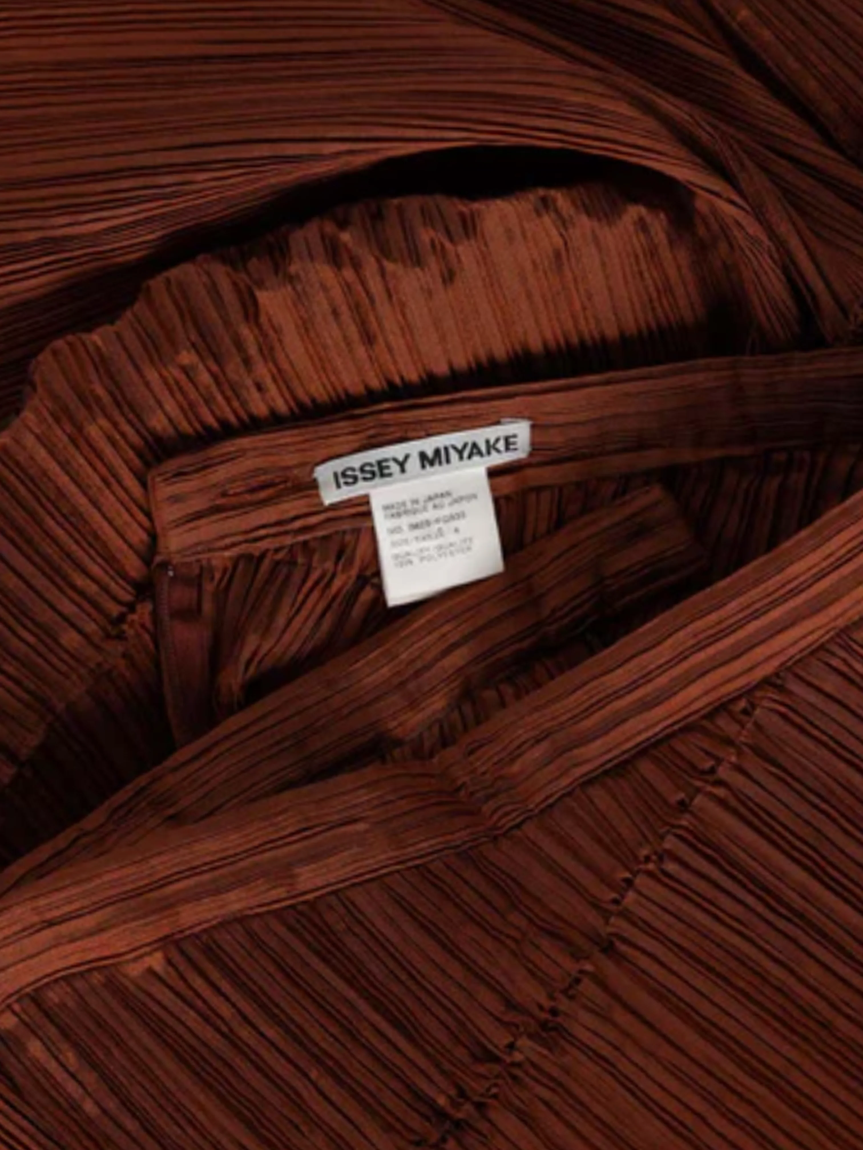Issey Miyake 1990s Copper Pleated Spiral Skirt - Image 4