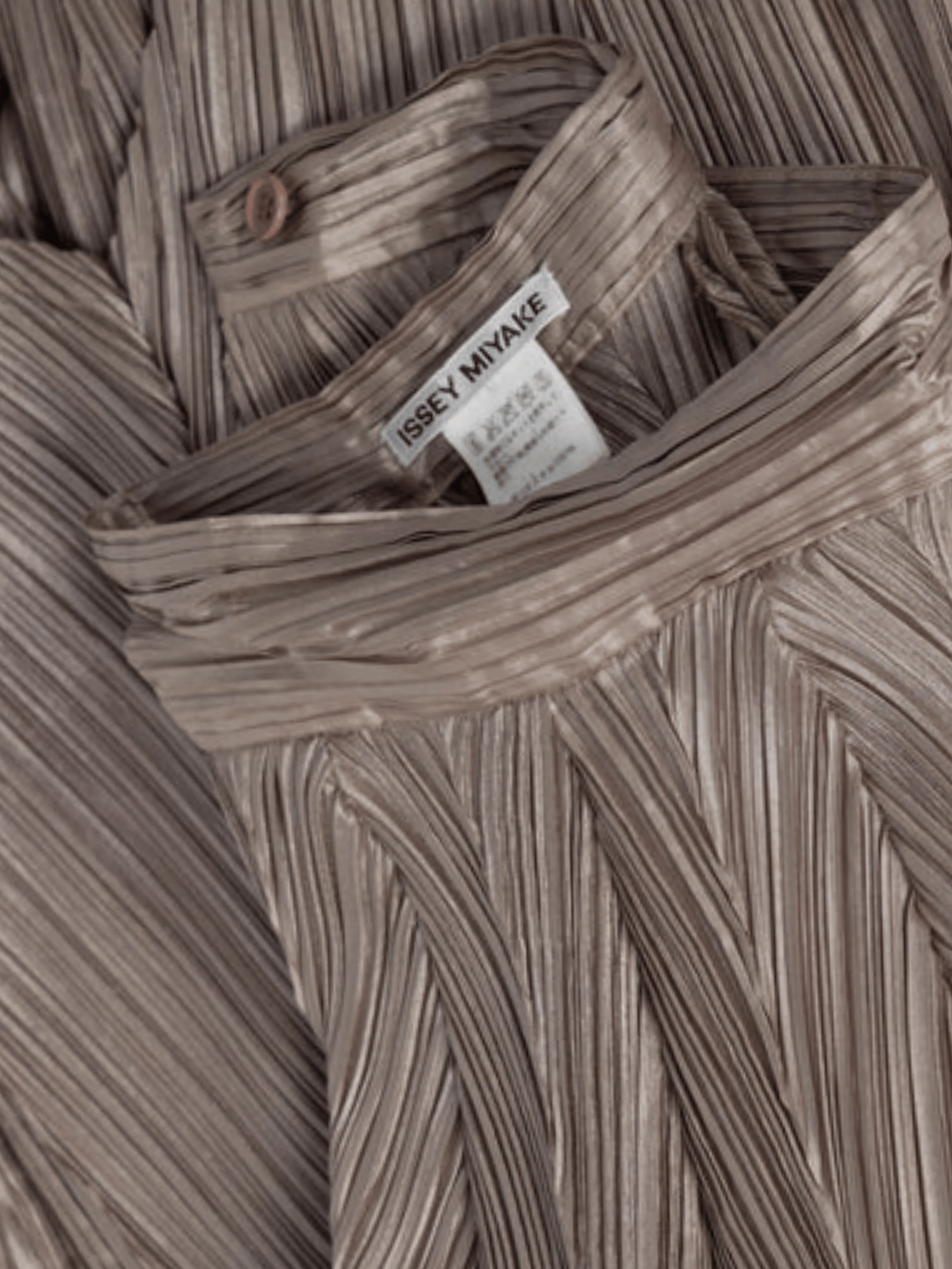 Issey Miyake 2000s Taupe Pleated Sculptural Skirt - Image 5