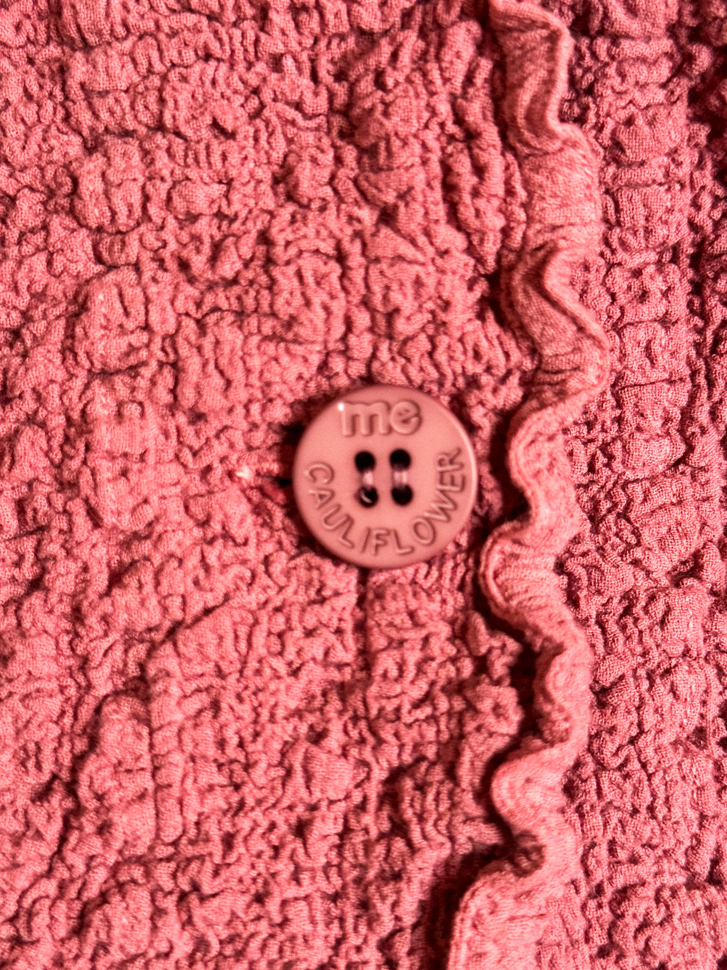 Issey Miyake 2010s Me Pink Cauliflower Pleated Long Sleeved Top - Image 3
