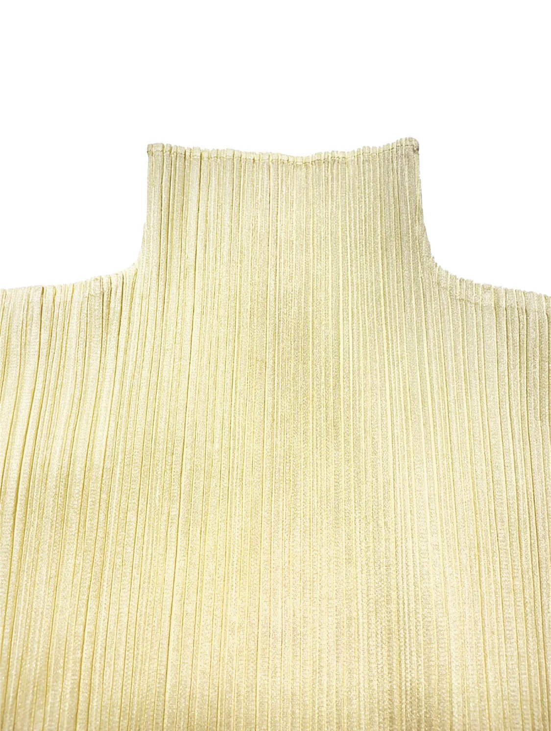 Issey Miyake 2000s Cream Pleats Turtleneck - Image 3