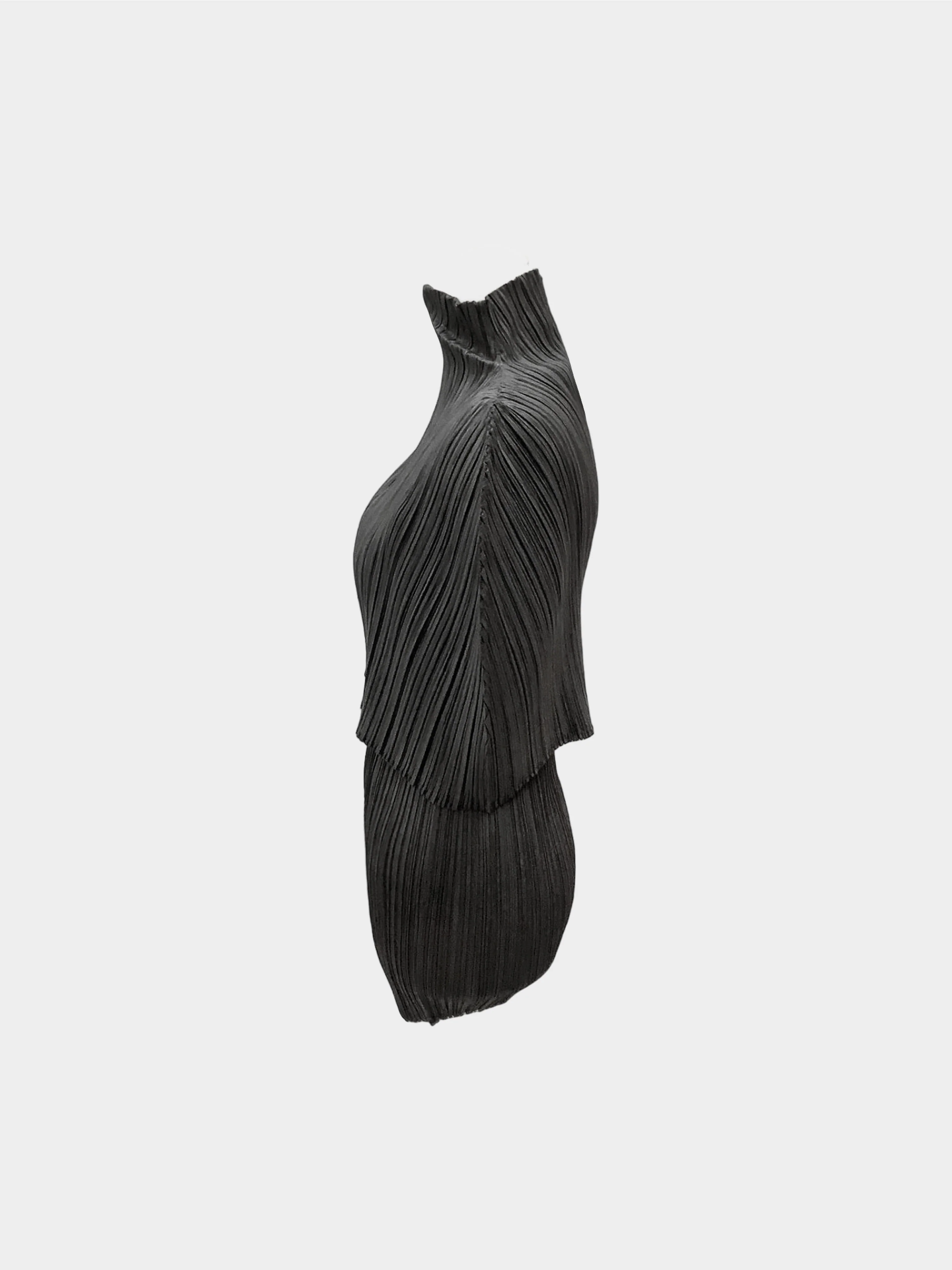 Issey Miyake Fall 2006 Pleats Please Dark Grey Top and Cloak Set - Image 2