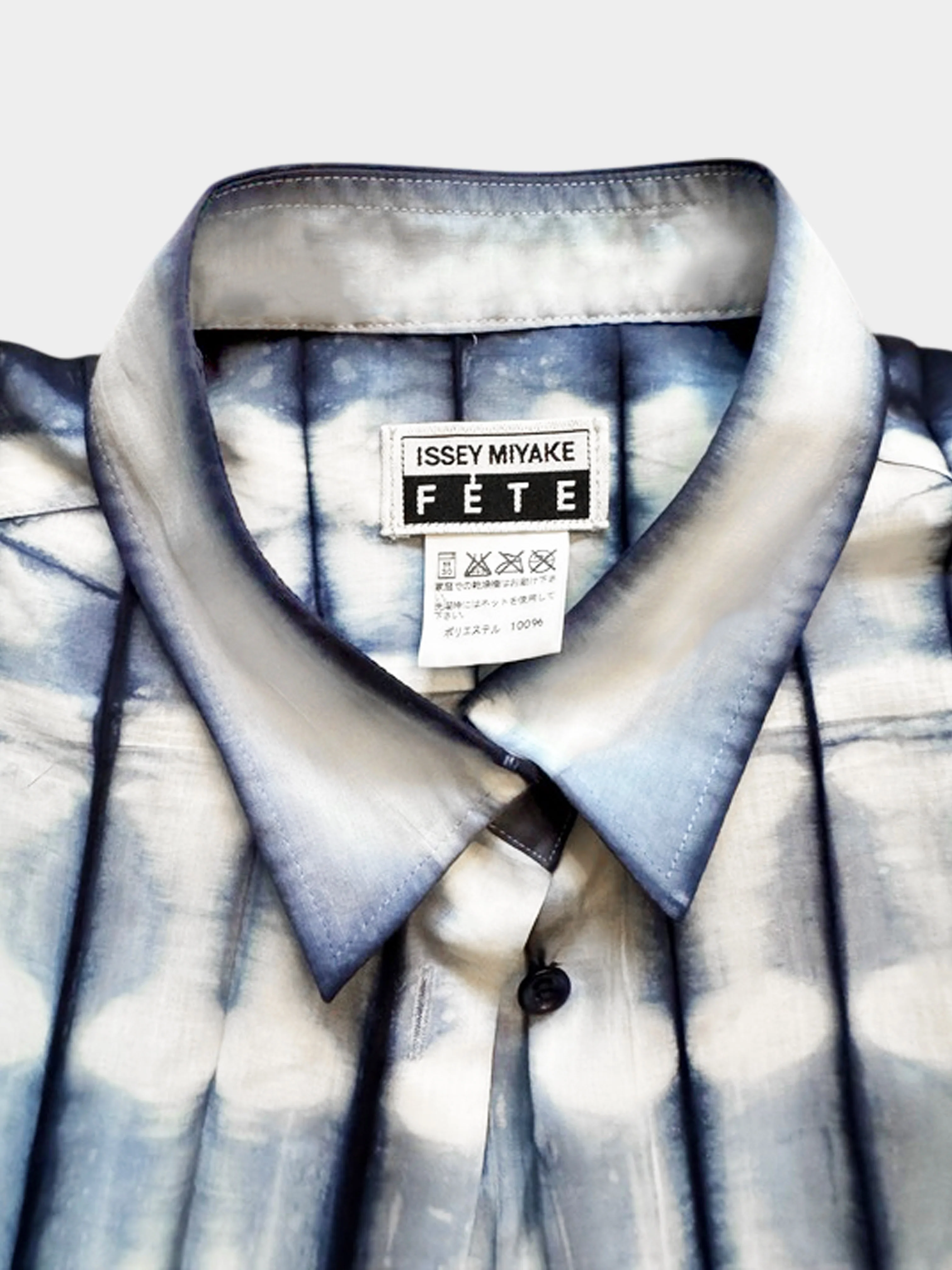 Issey Miyake Fete 2000s Gradient Blue Stripe Button-up Shirt - Image 2