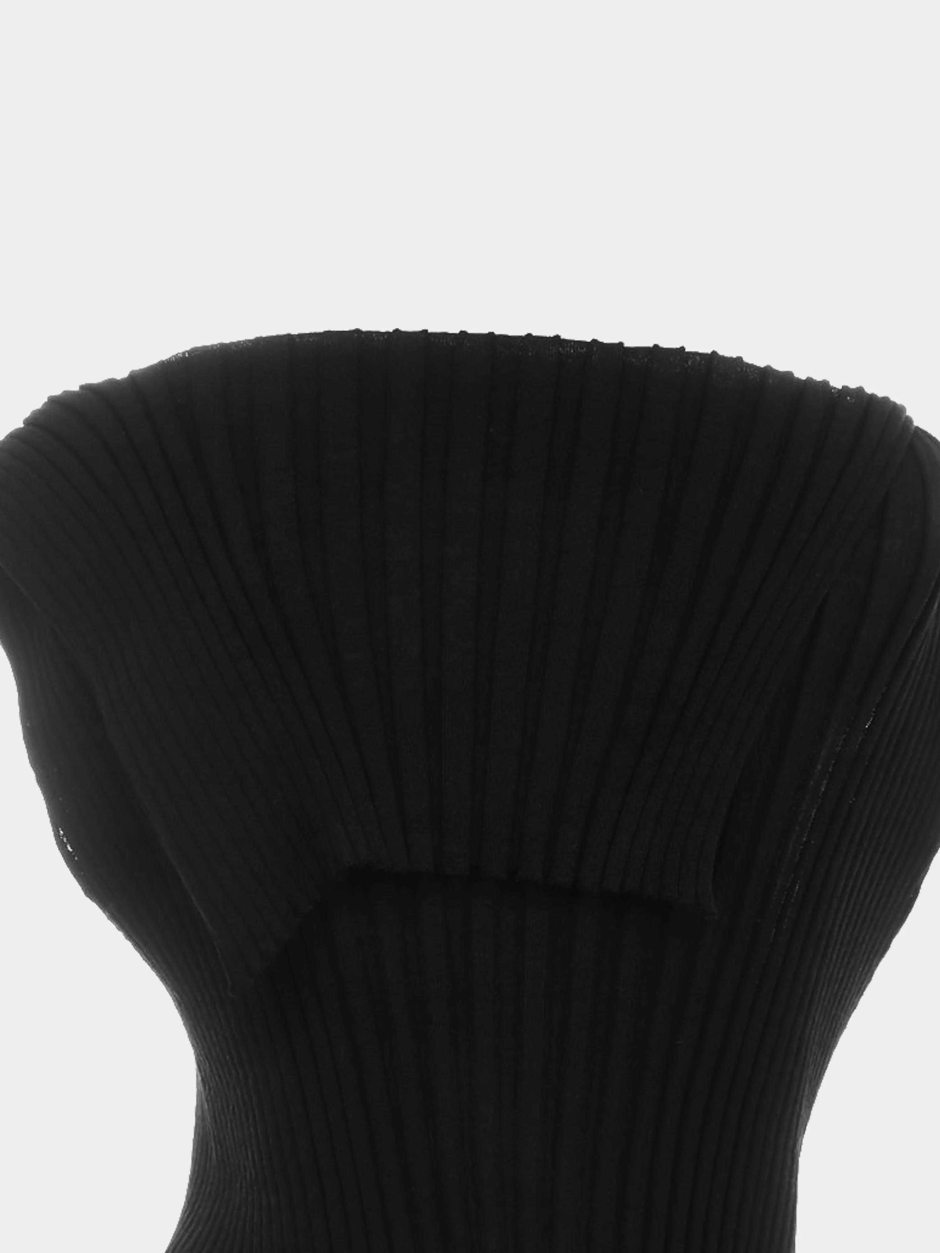 Issey Miyake FW 2024 Black Ribbed Knit Long Dress - Image 3