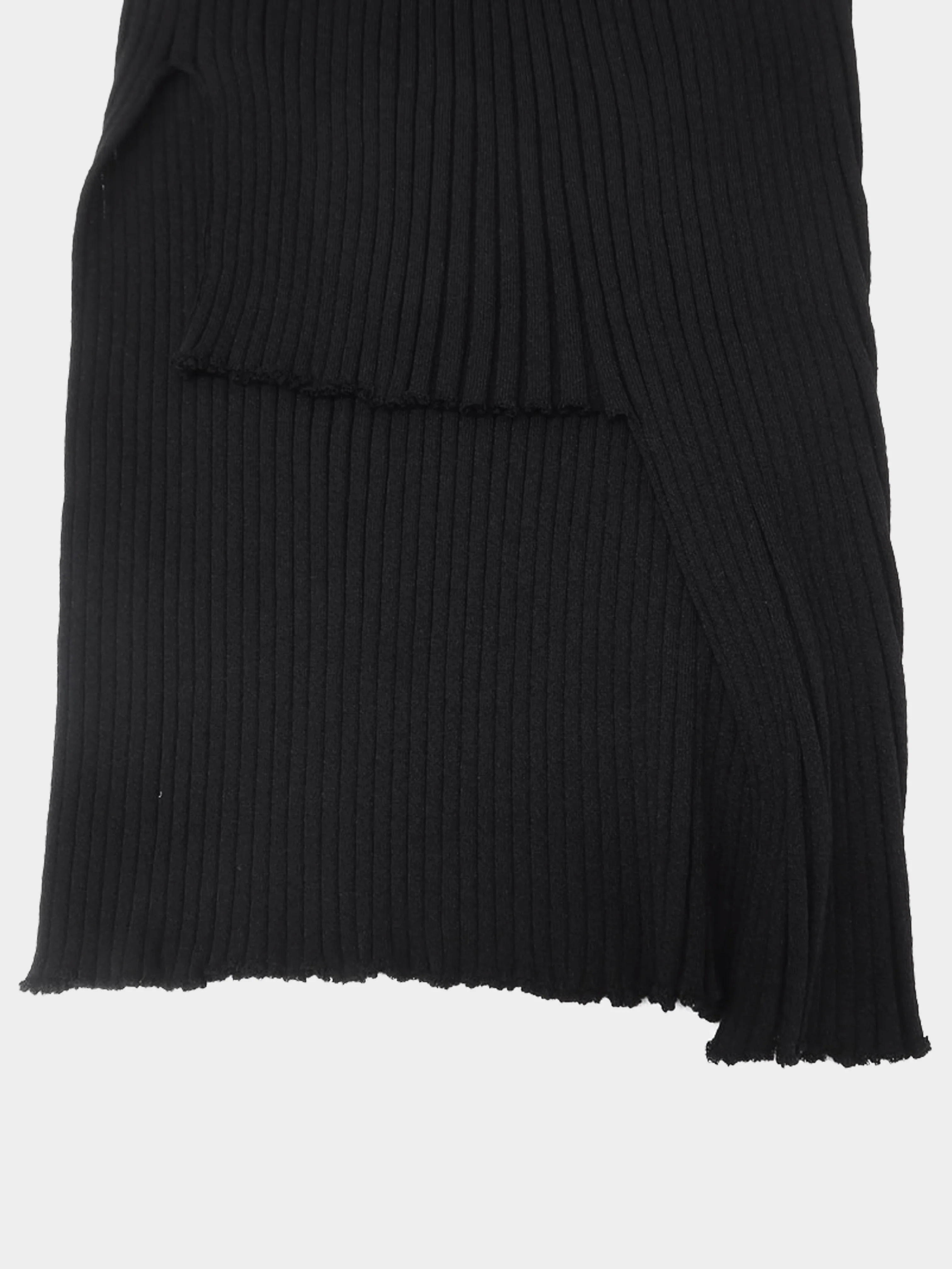 Issey Miyake FW 2024 Black Ribbed Knit Long Dress - Image 4