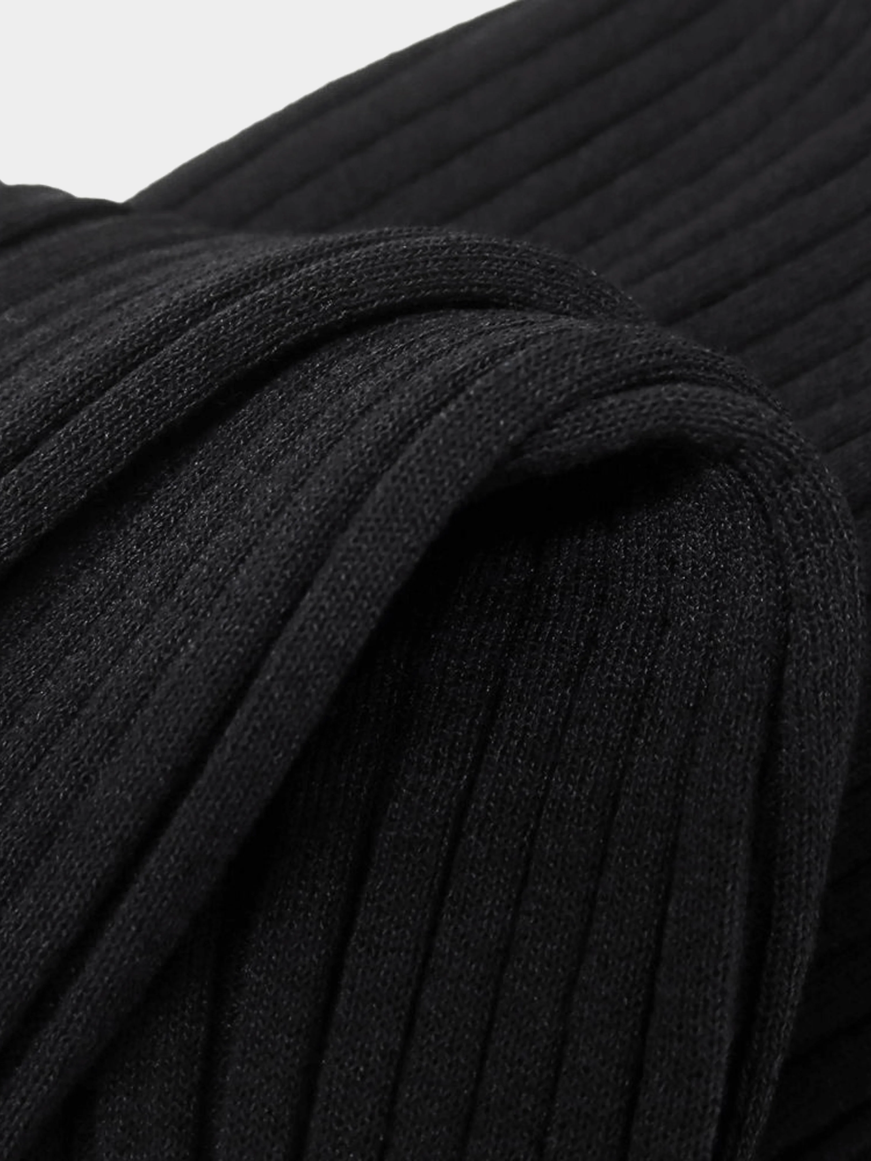 Issey Miyake FW 2024 Black Ribbed Knit Long Dress - Image 5