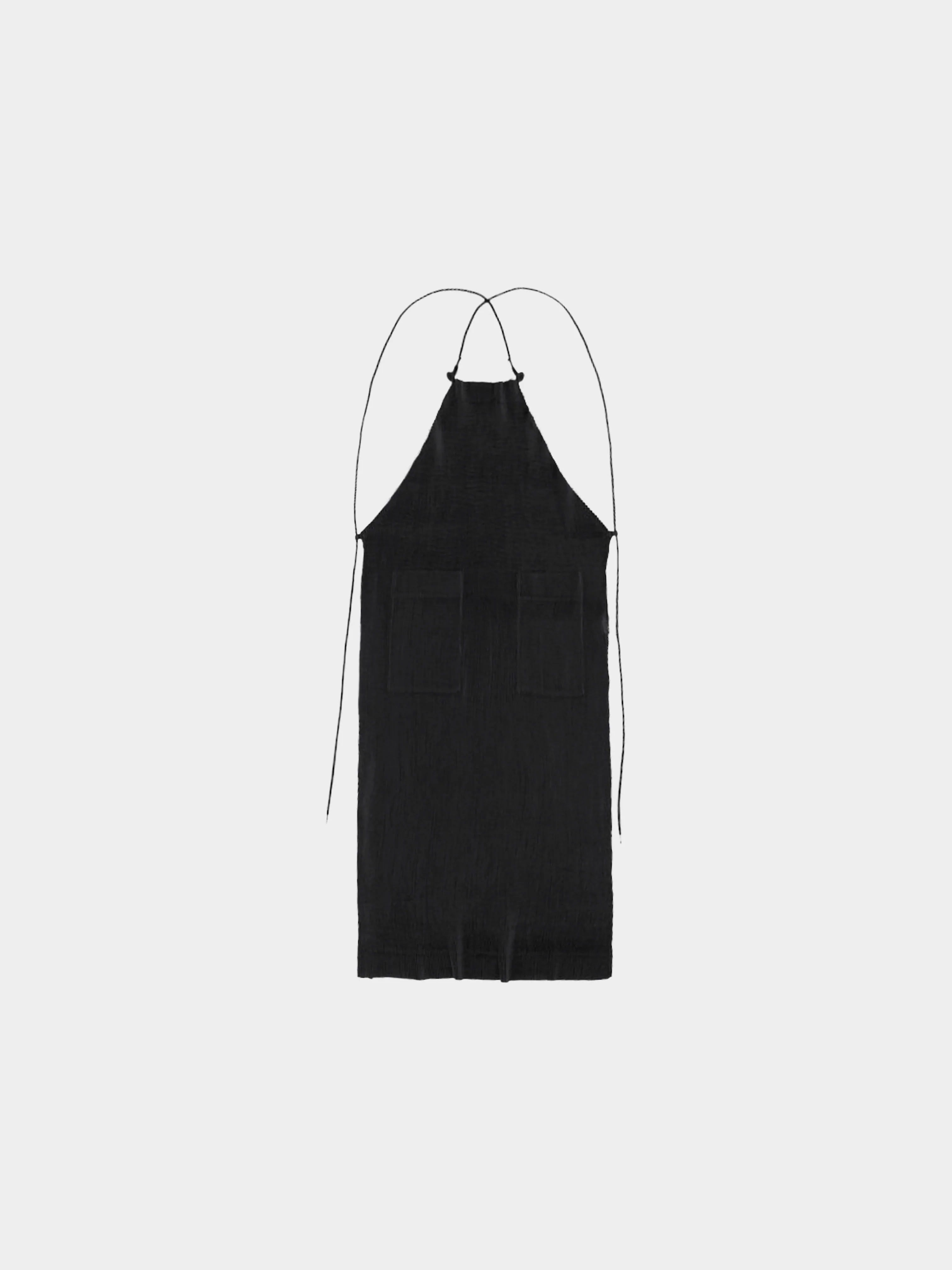 Issey Miyake IM 2000s Black Pleated Apron Dress/Vest