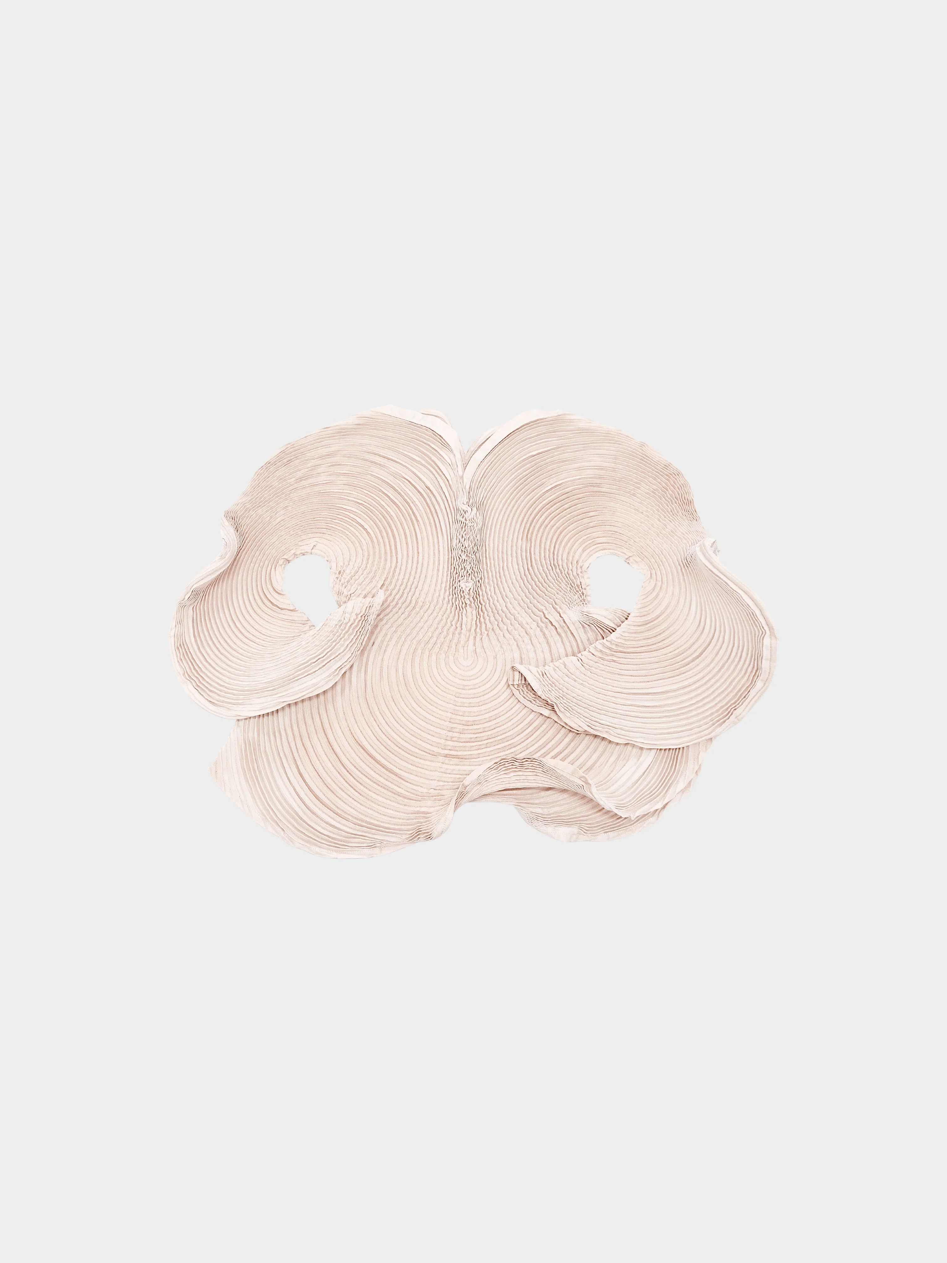 Issey Miyake Late 2010s Beige 3D Steam Stretch Pleated Wave Top