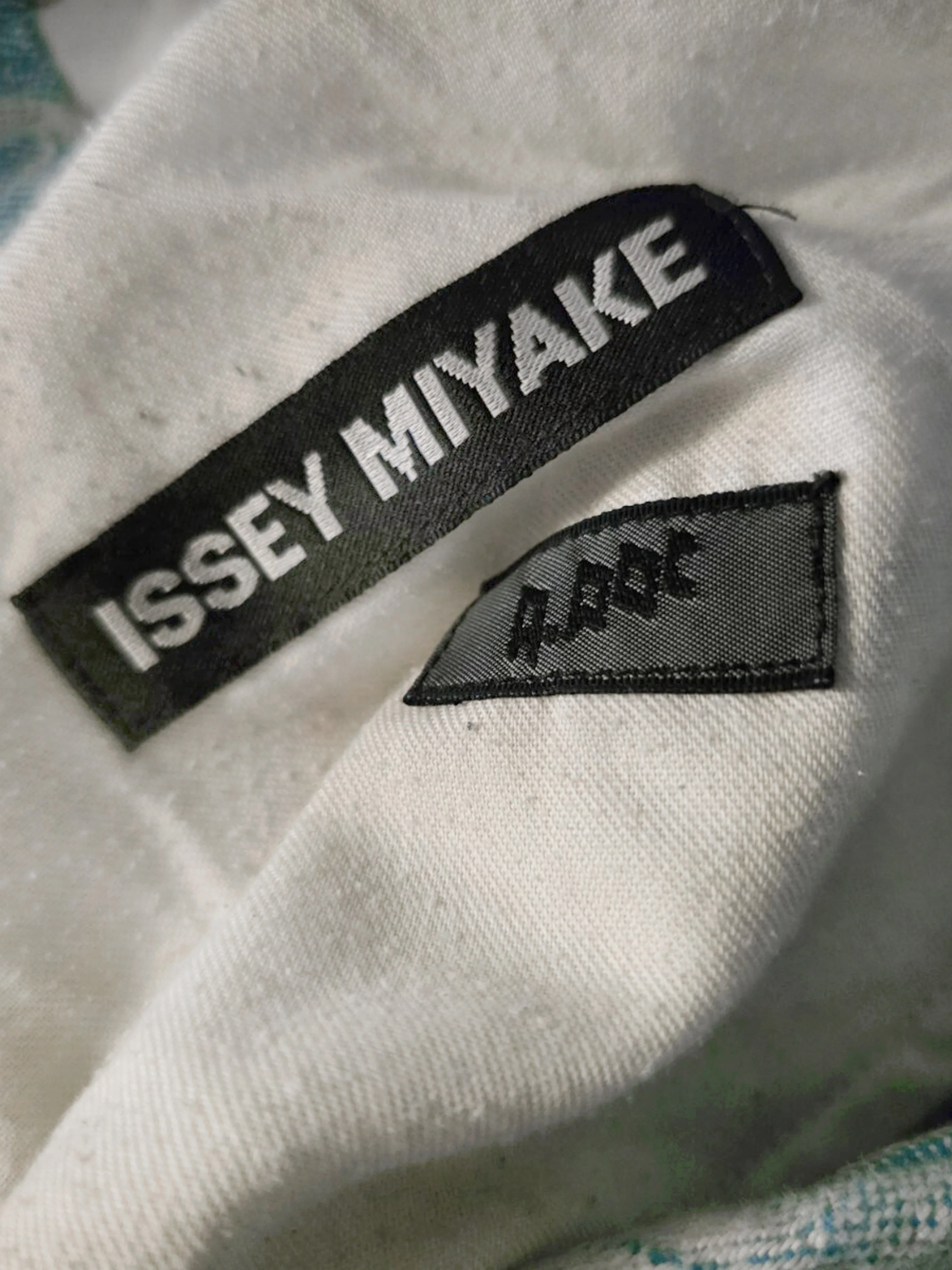 Issey Miyake Men SS 2008 A-POC Weather Map Draped Jacquard Denim Pants - Image 3