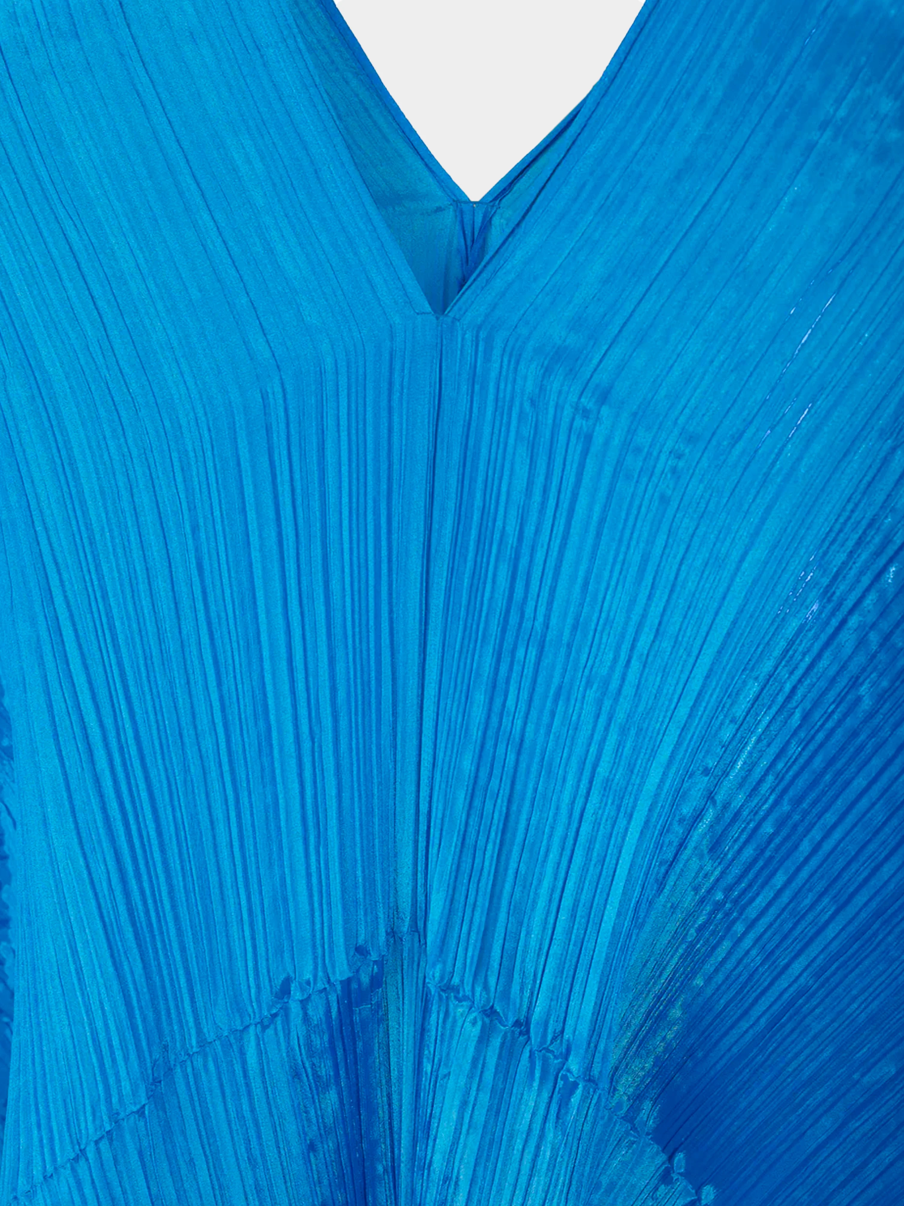 Issey Miyake Pleats Please 2000s Blue Madame-T Cape Shawl - Image 3