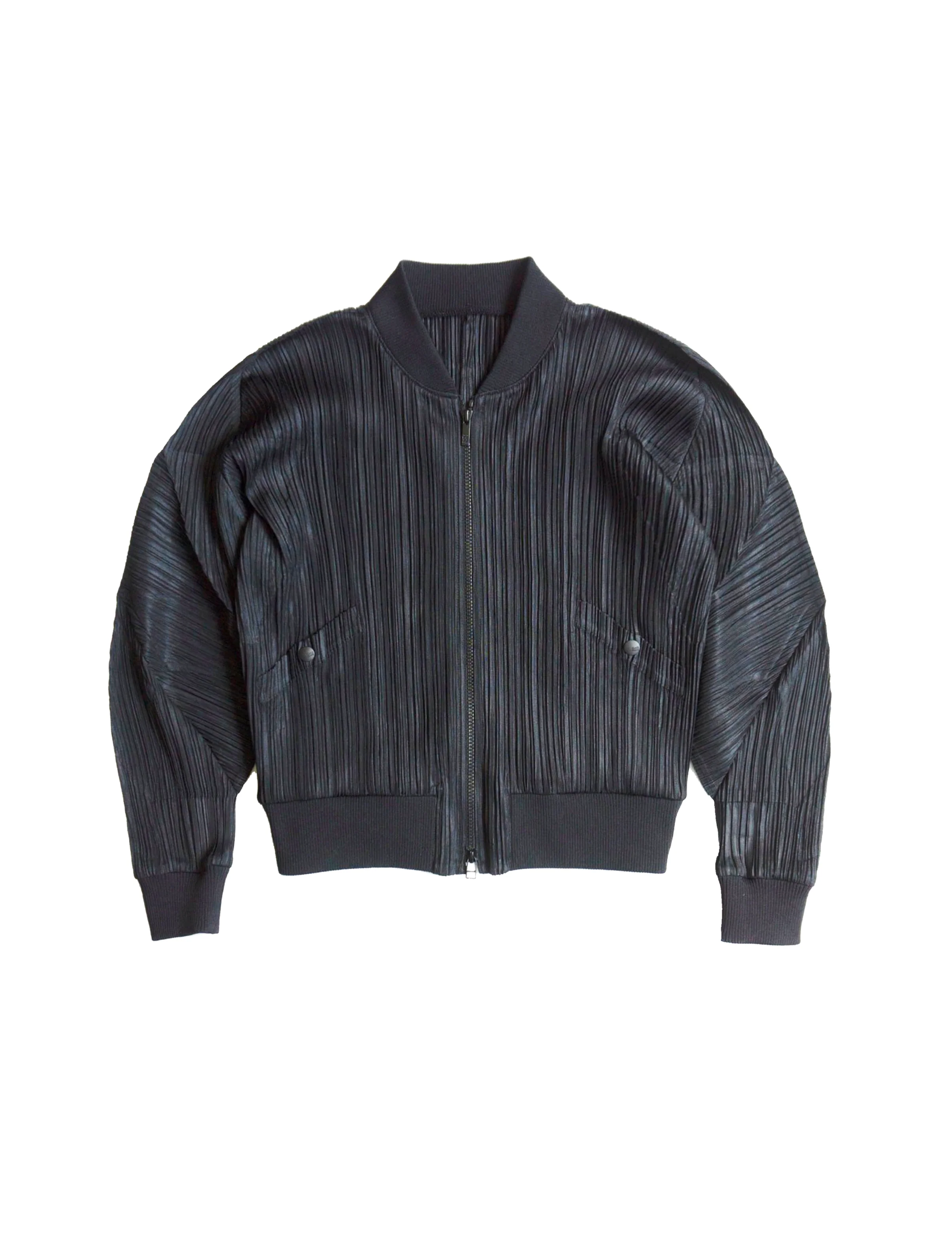 Issey Miyake 2000s Pleats Please Black Bomber