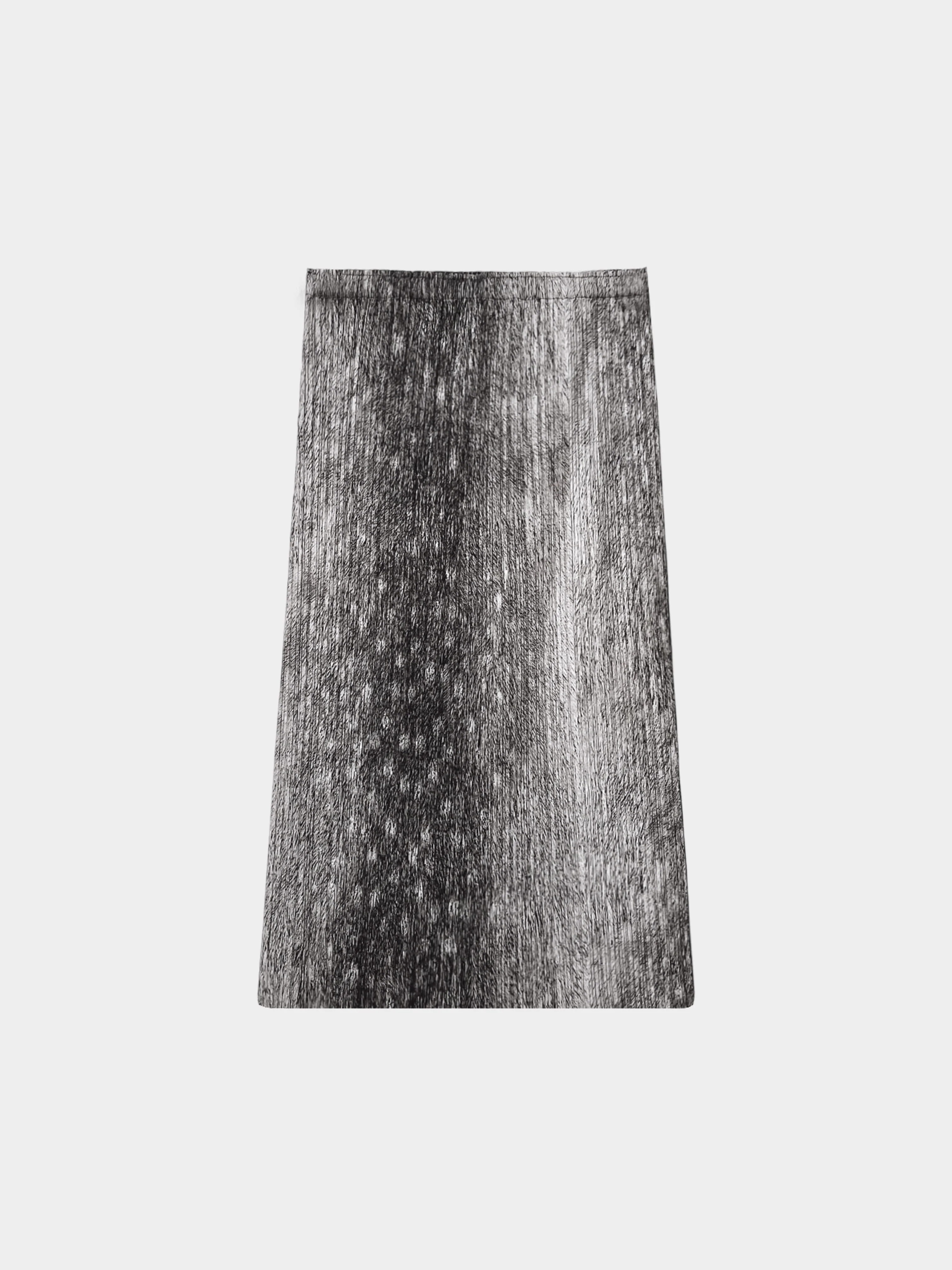 Issey Miyake Pleats Please FW 2003 Rare Grey Deer Print Skirt