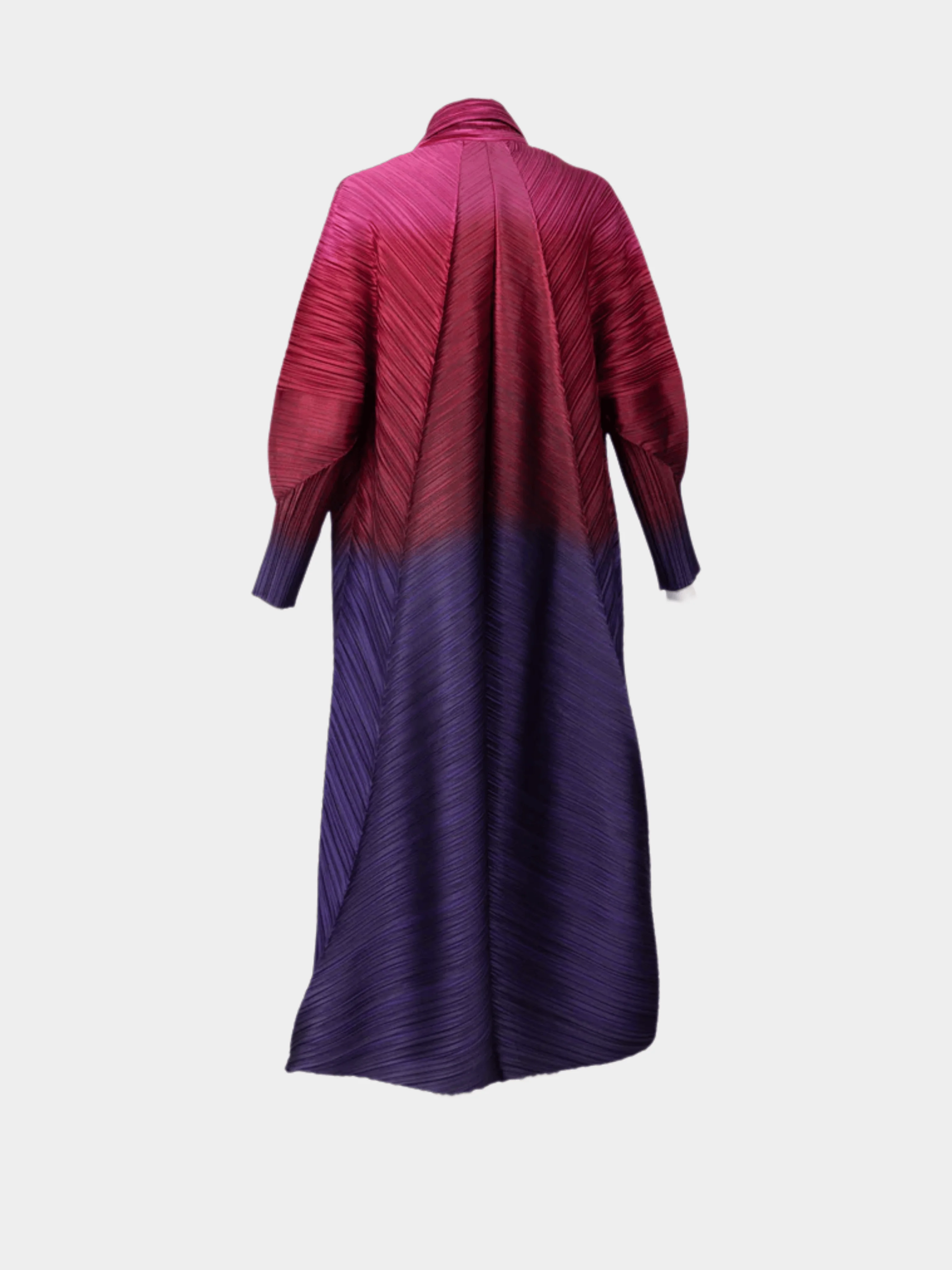 Issey Miyake Pre-Fall 2013 Pleated Ombré Magenta Purple Coat Dress - Image 2