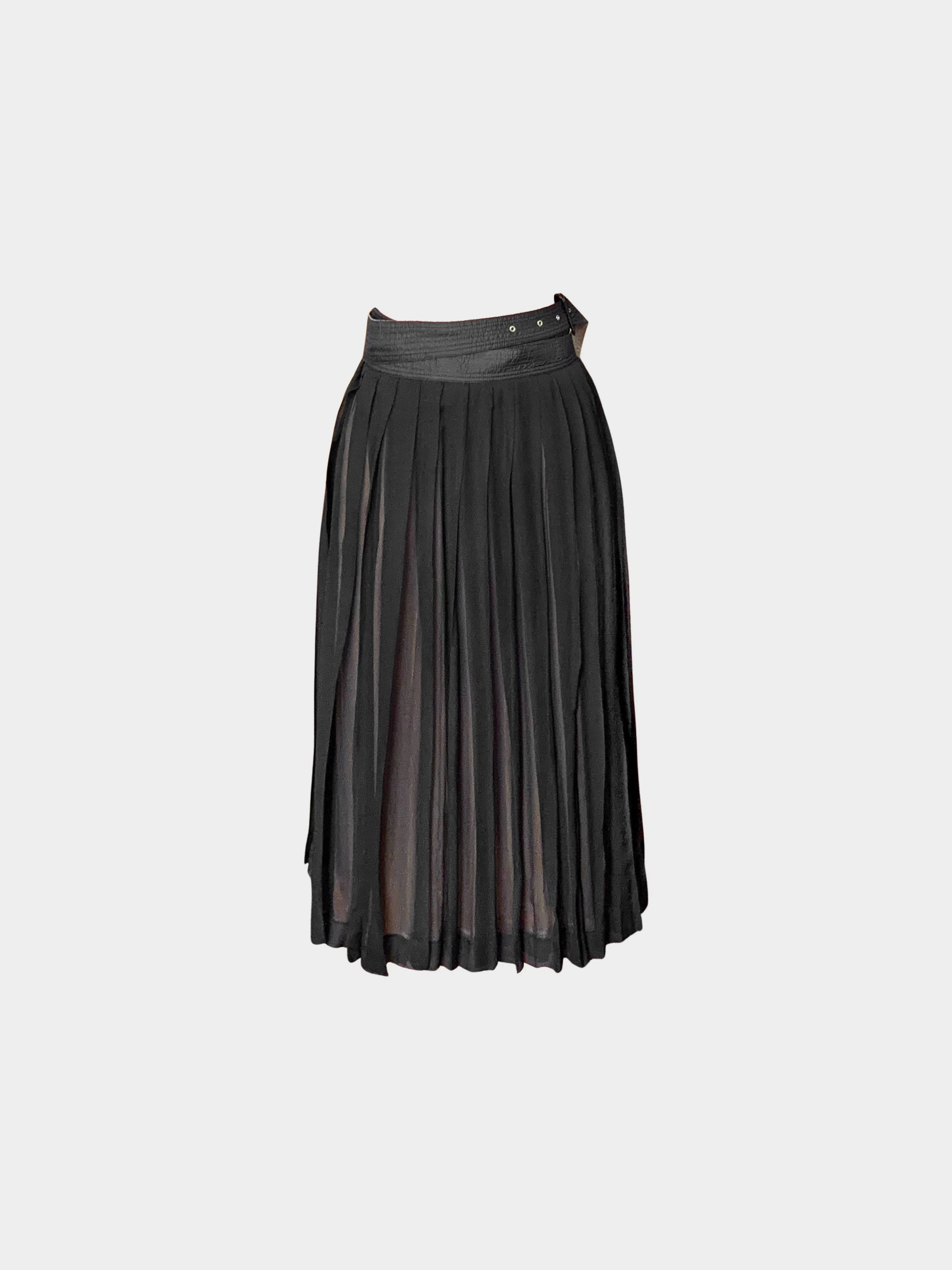 Jean Paul Gaultier 1990s Black Sheer Silk Wrap Skirt