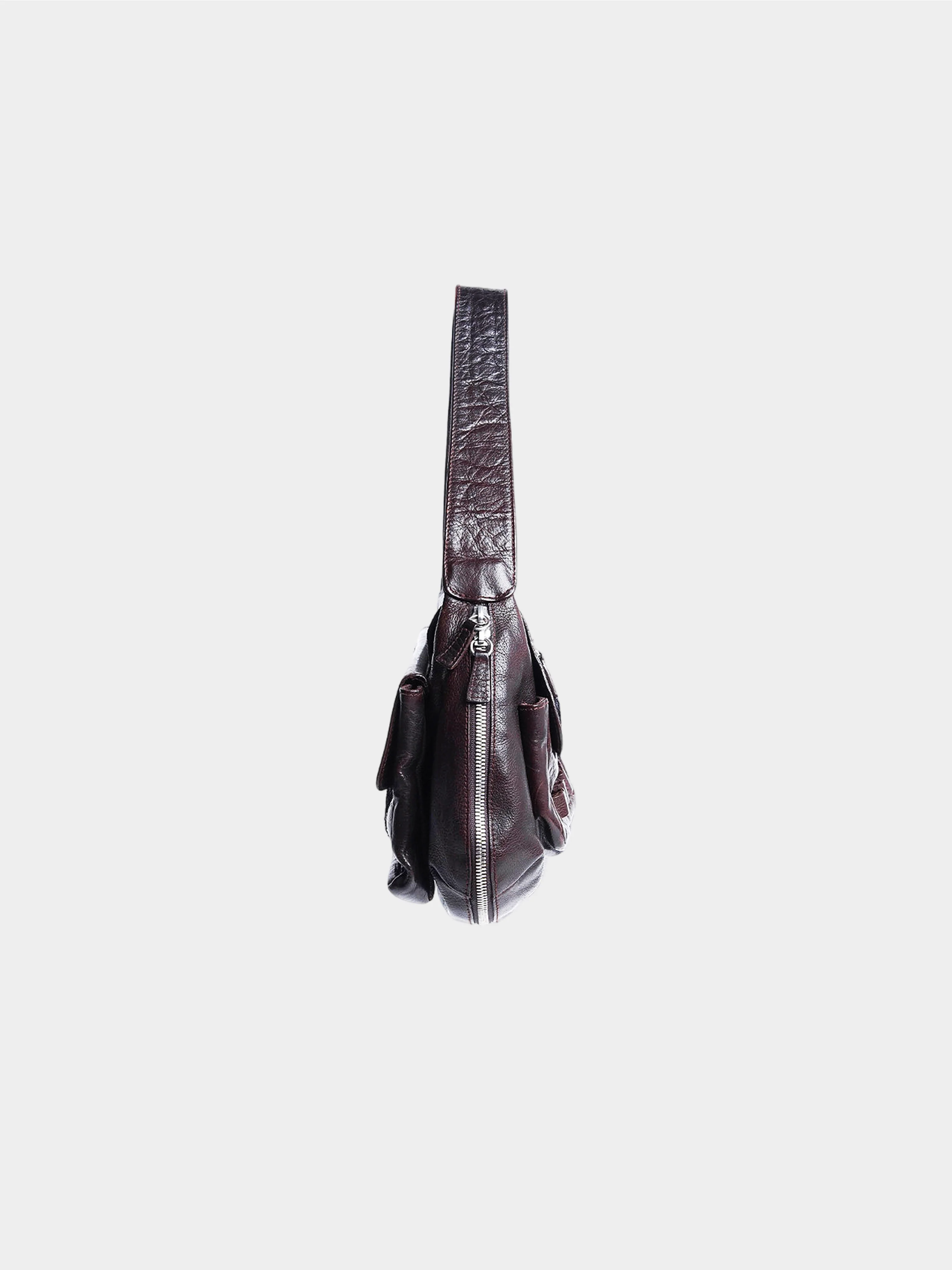 Jean Paul Gaultier 1990s Dark Brown Leather Adjustable Bag - Image 3