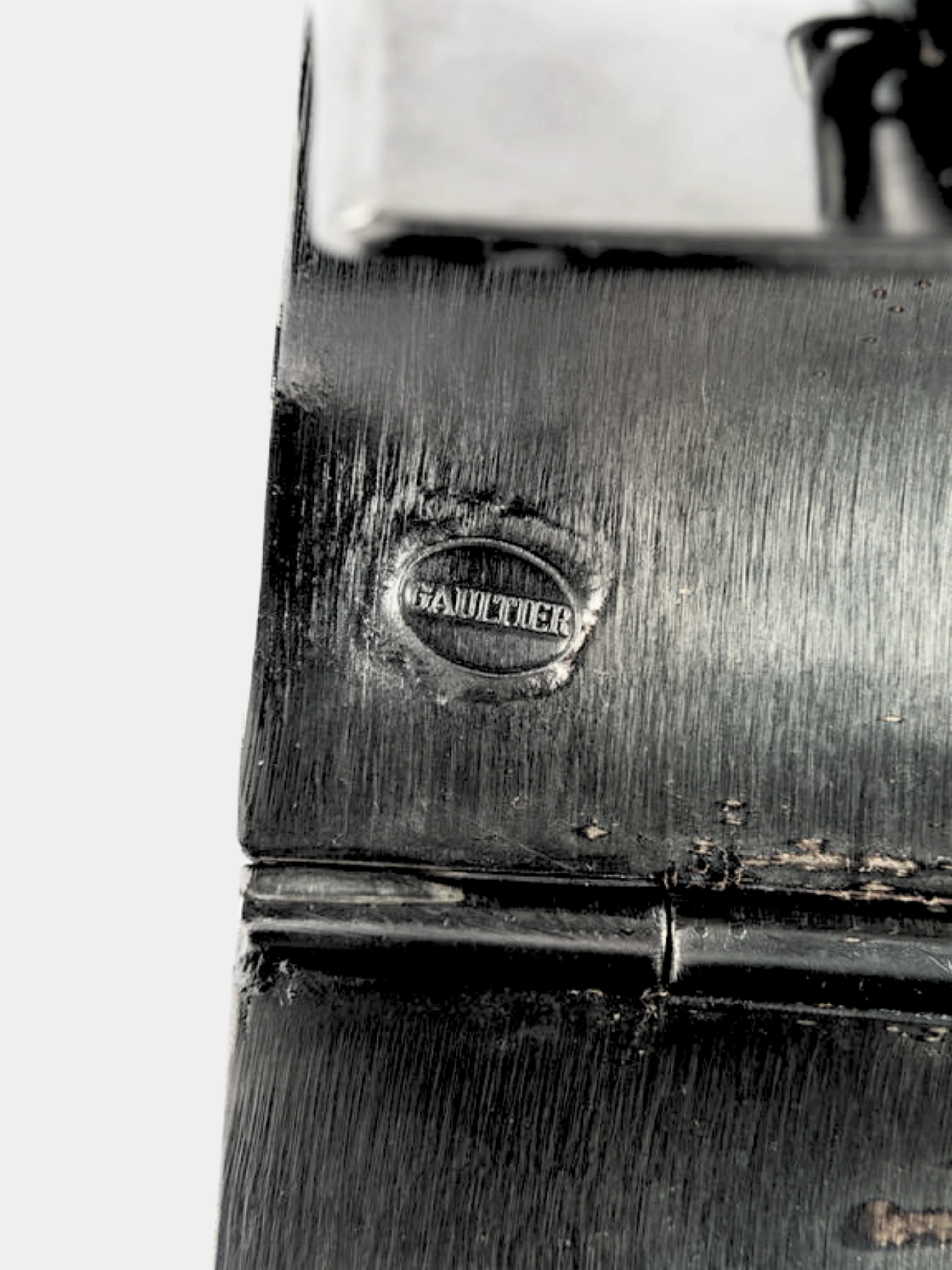 Jean Paul Gaultier 1990s Dark Silver Belt Buckle Cuff Bracelet - Image 3
