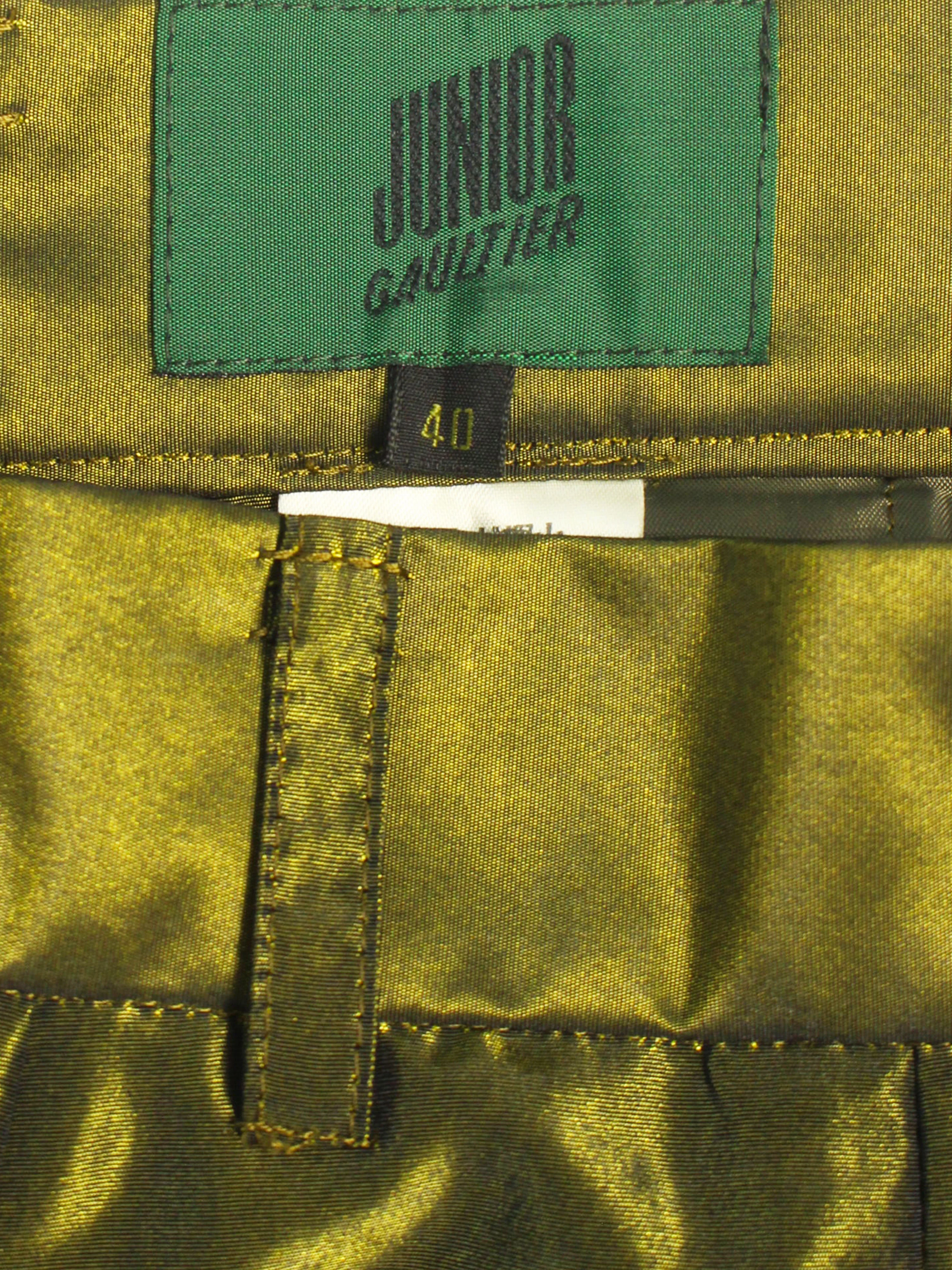 Jean Paul Gaultier 1990s Junior Gaultier Moss Green Metallic Shorts - Image 2