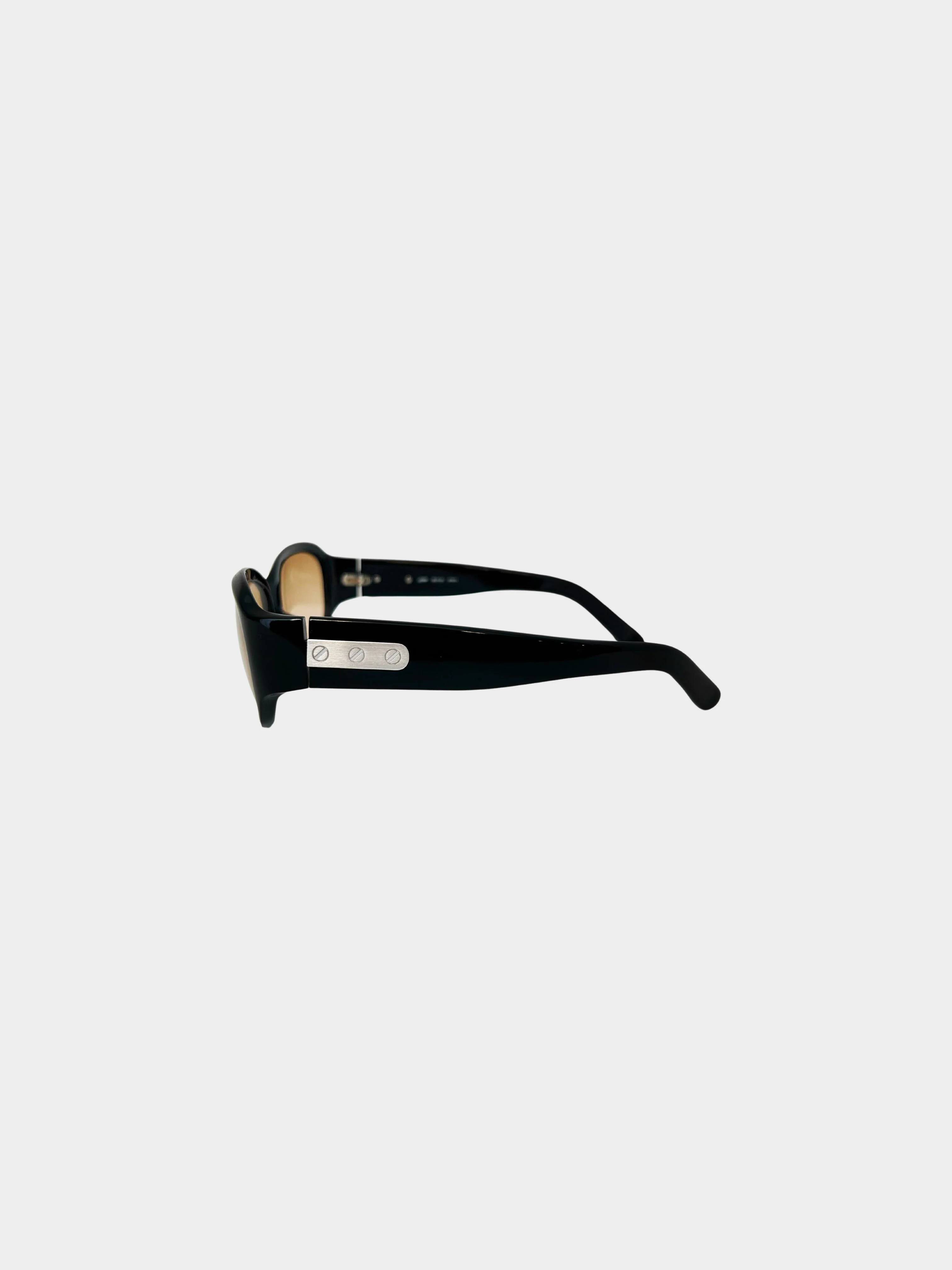 Jean Paul Gaultier 2000s Black and Brown Screw-detail Sunglasses - Image 3