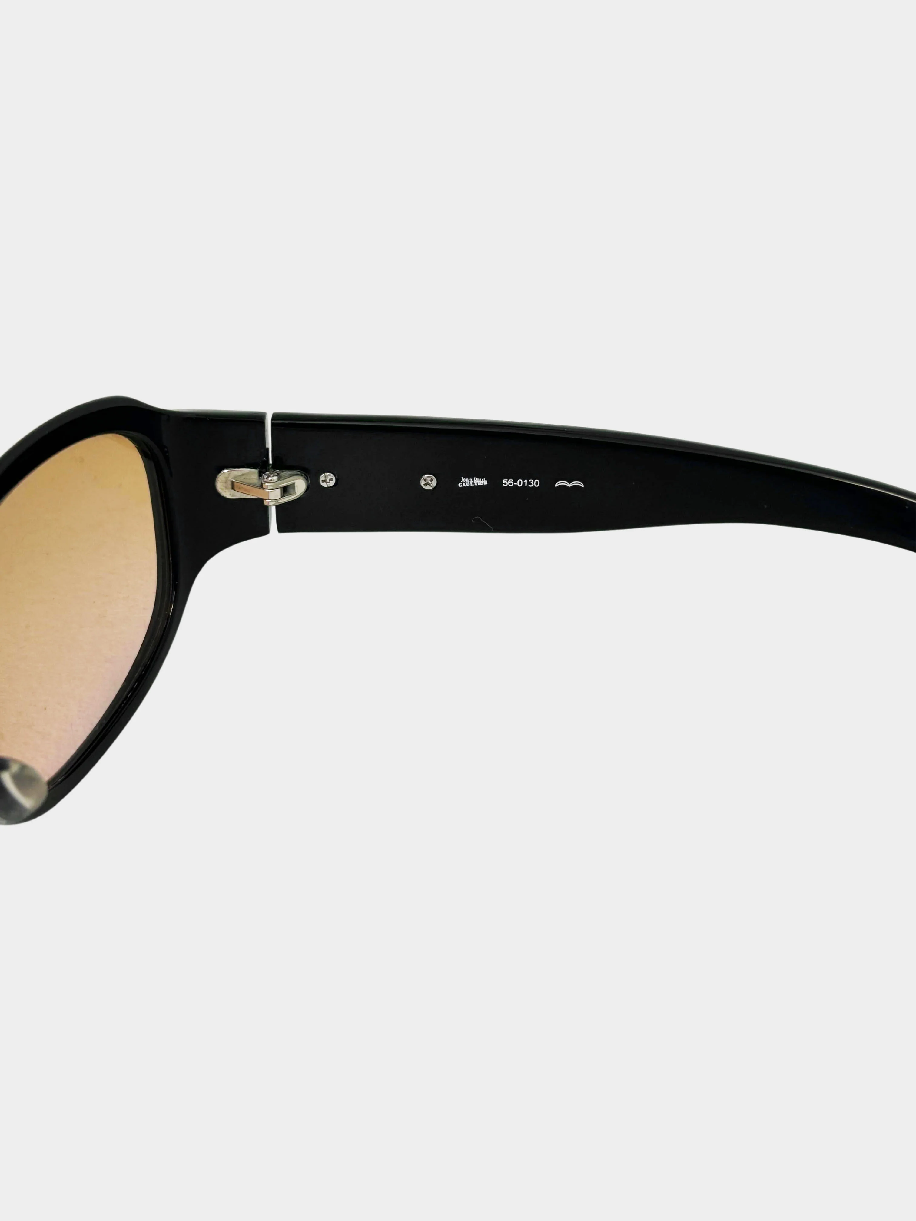 Jean Paul Gaultier 2000s Black and Brown Screw-detail Sunglasses - Image 4
