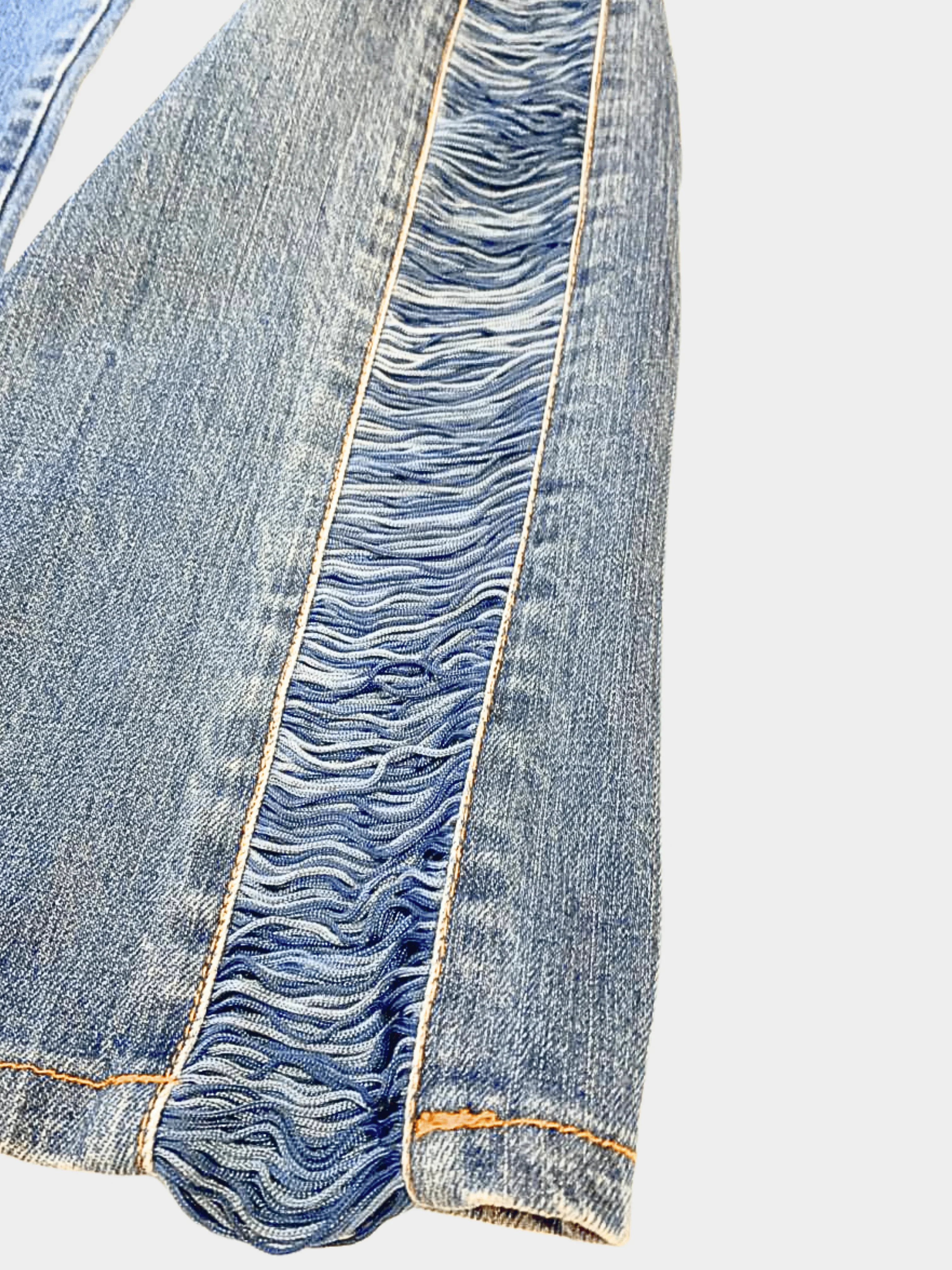 Jean Paul Gaultier 2000s Blue Denim Fringe Jeans - Image 5