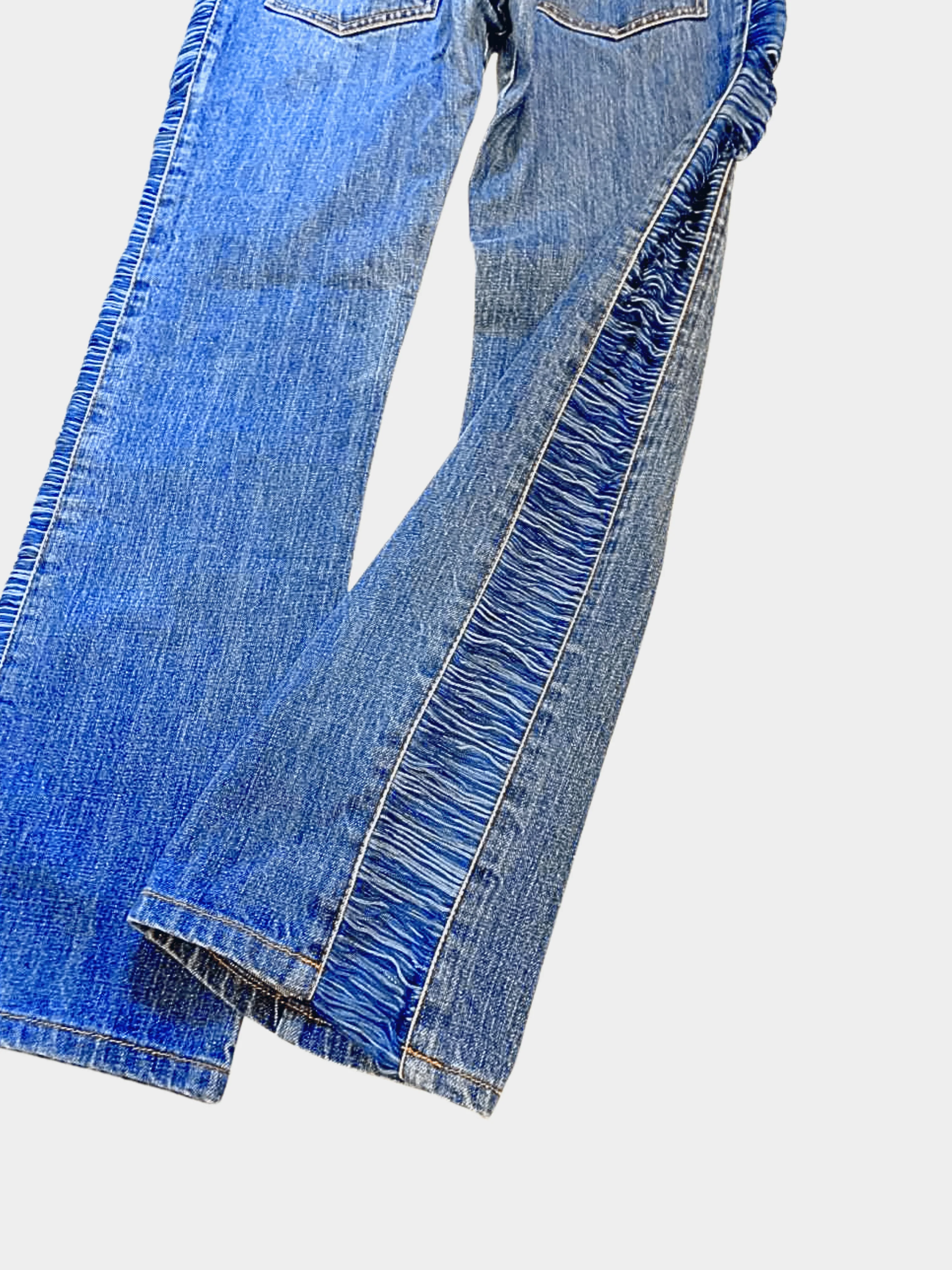 Jean Paul Gaultier 2000s Blue Denim Fringe Jeans - Image 6