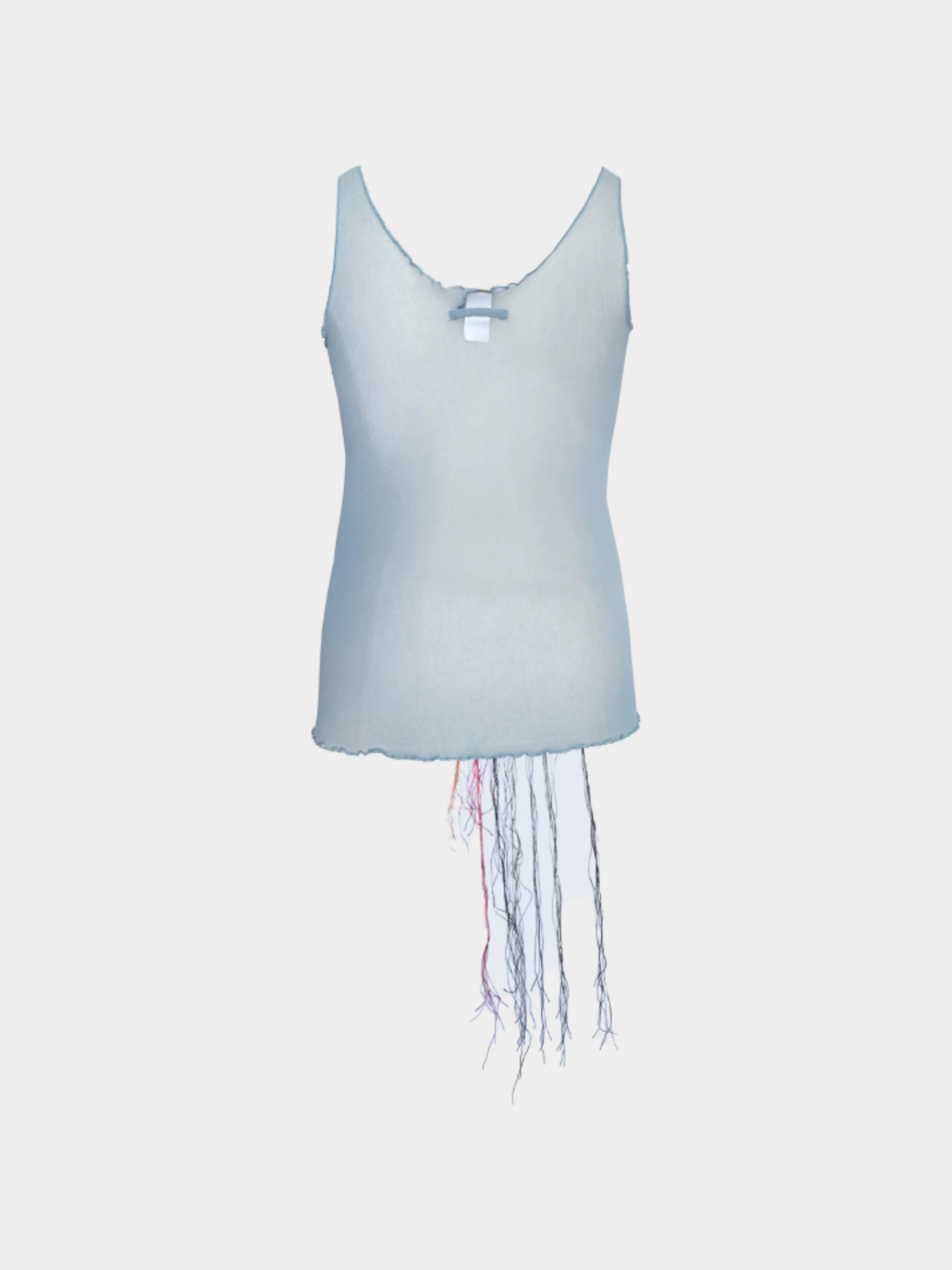 Jean Paul Gaultier 2000s Blue Embroidered Flower Tank Top - Image 2