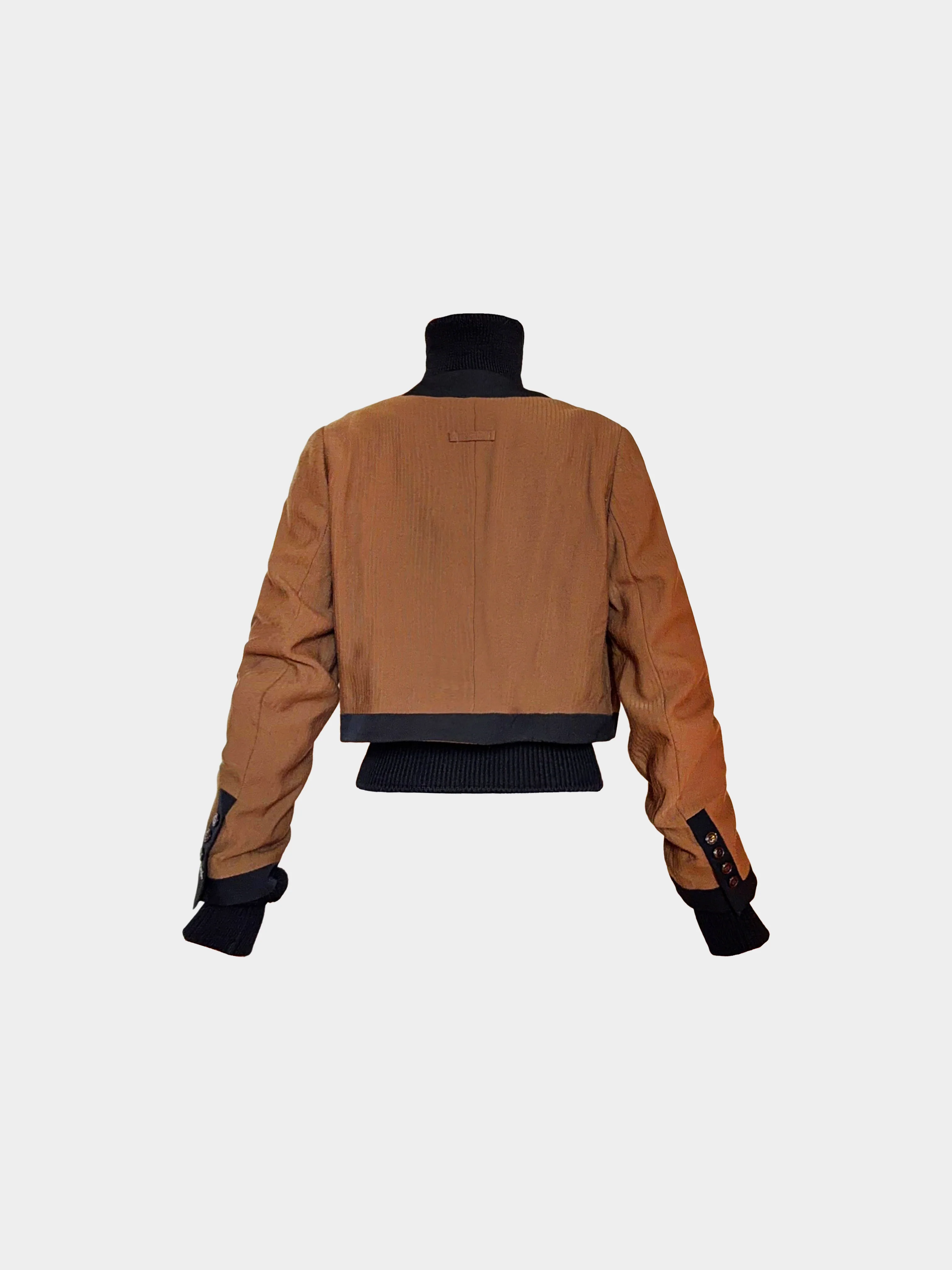 Jean Paul Gaultier 2000s Brown and Black Wool Knit Archive Jacket - Image 2