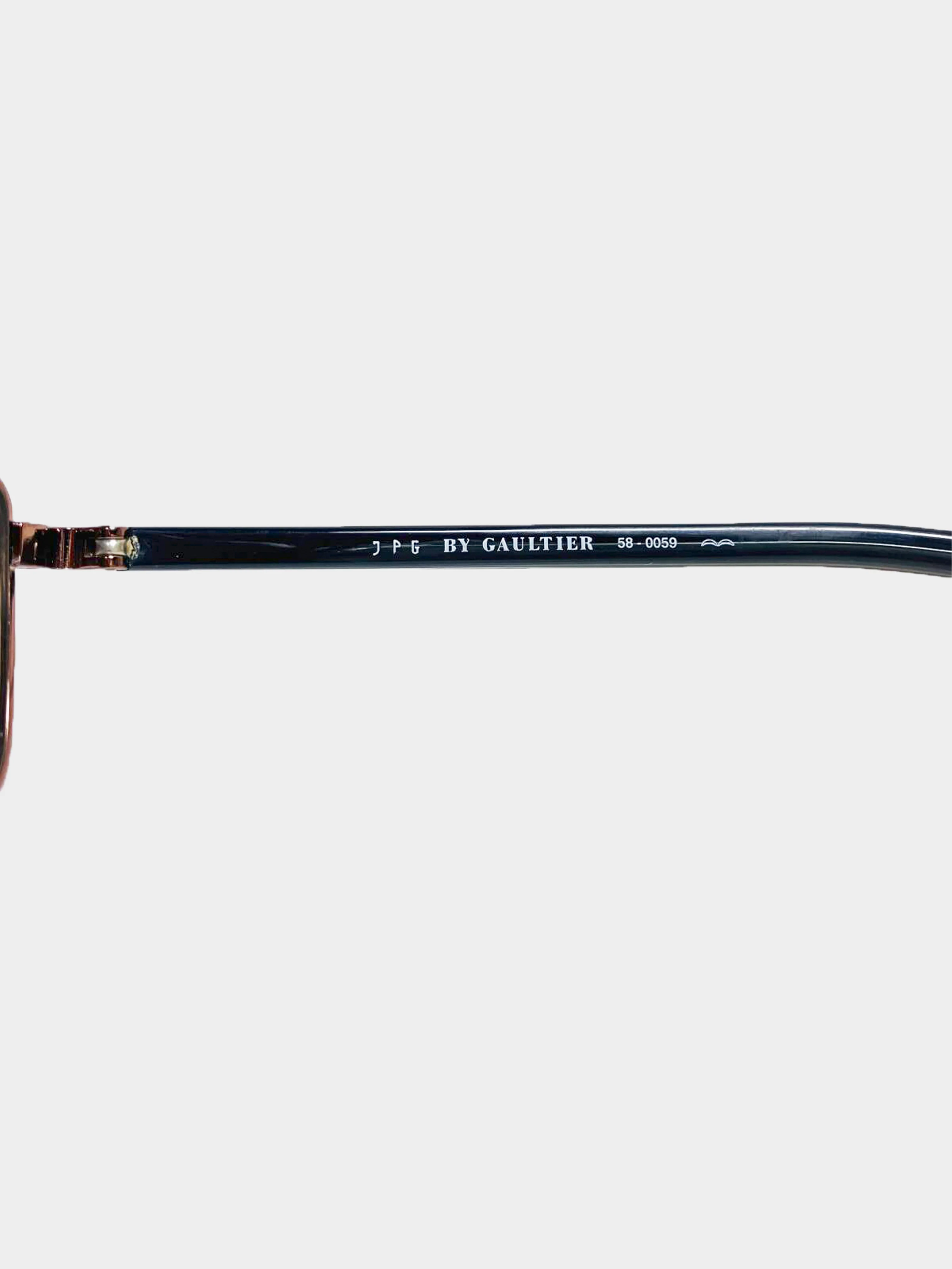 Jean Paul Gaultier 2000s Copper and Camouflage Rectangle Sunglasses - Image 6