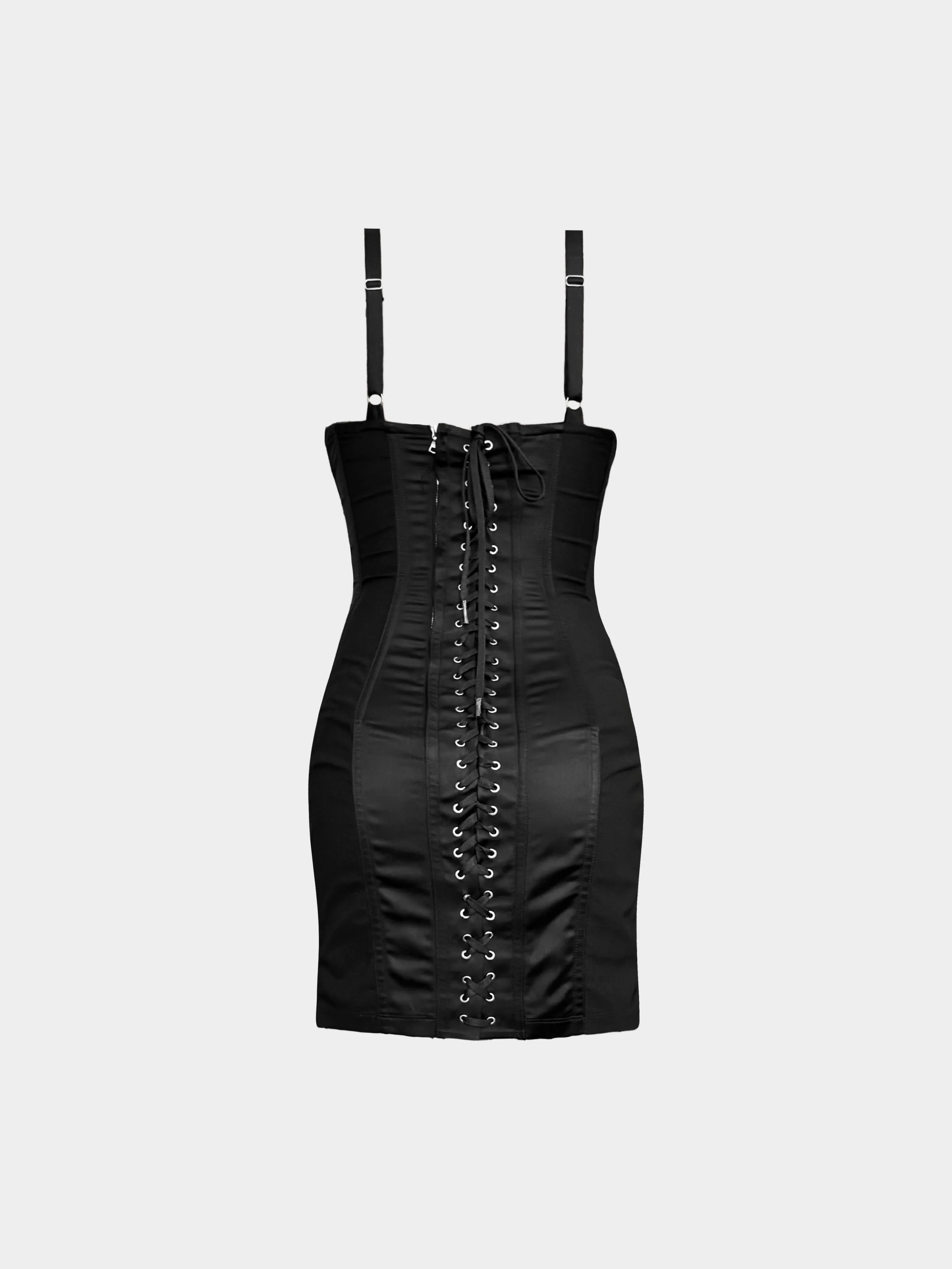 Jean Paul Gaultier 2023 Black Iconic Corset Cone Dress - Image 2