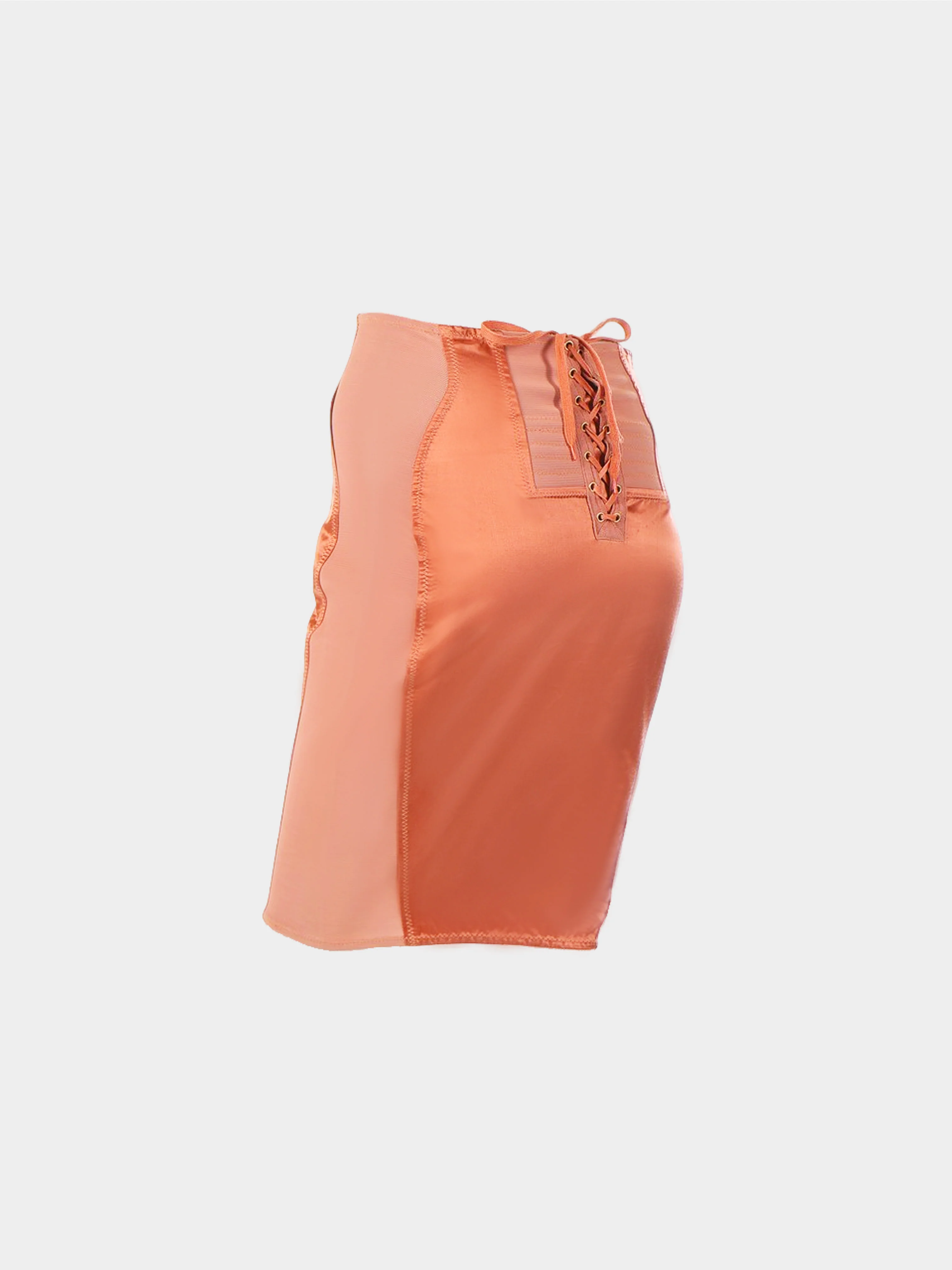 Jean Paul Gaultier Early 1990s Dark Peach Satin Jacket and Skirt Set - Image 3